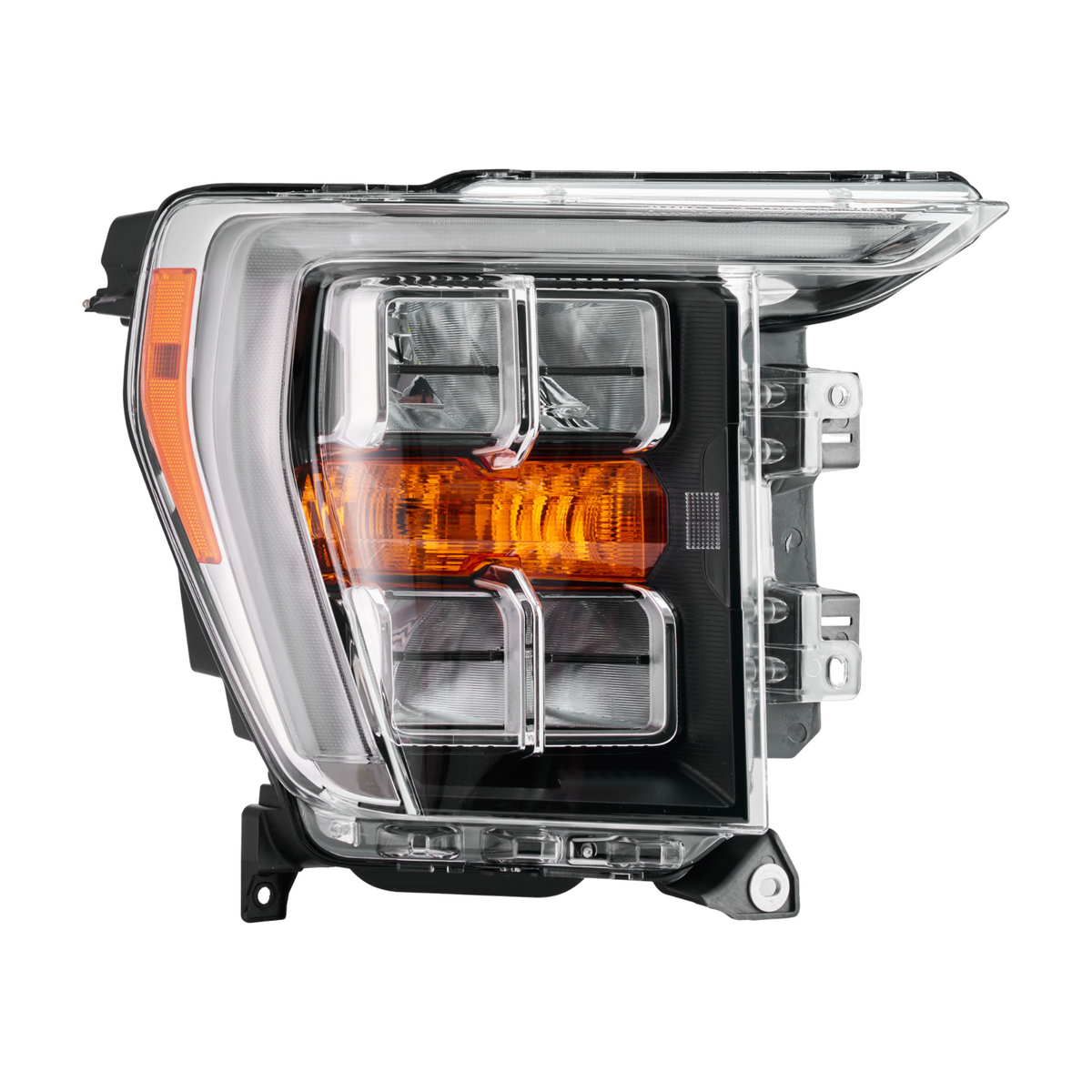For 2021-2023 Ford F-150 LED Headlight Chrome Bezel w/o AFS Right Passenger Side