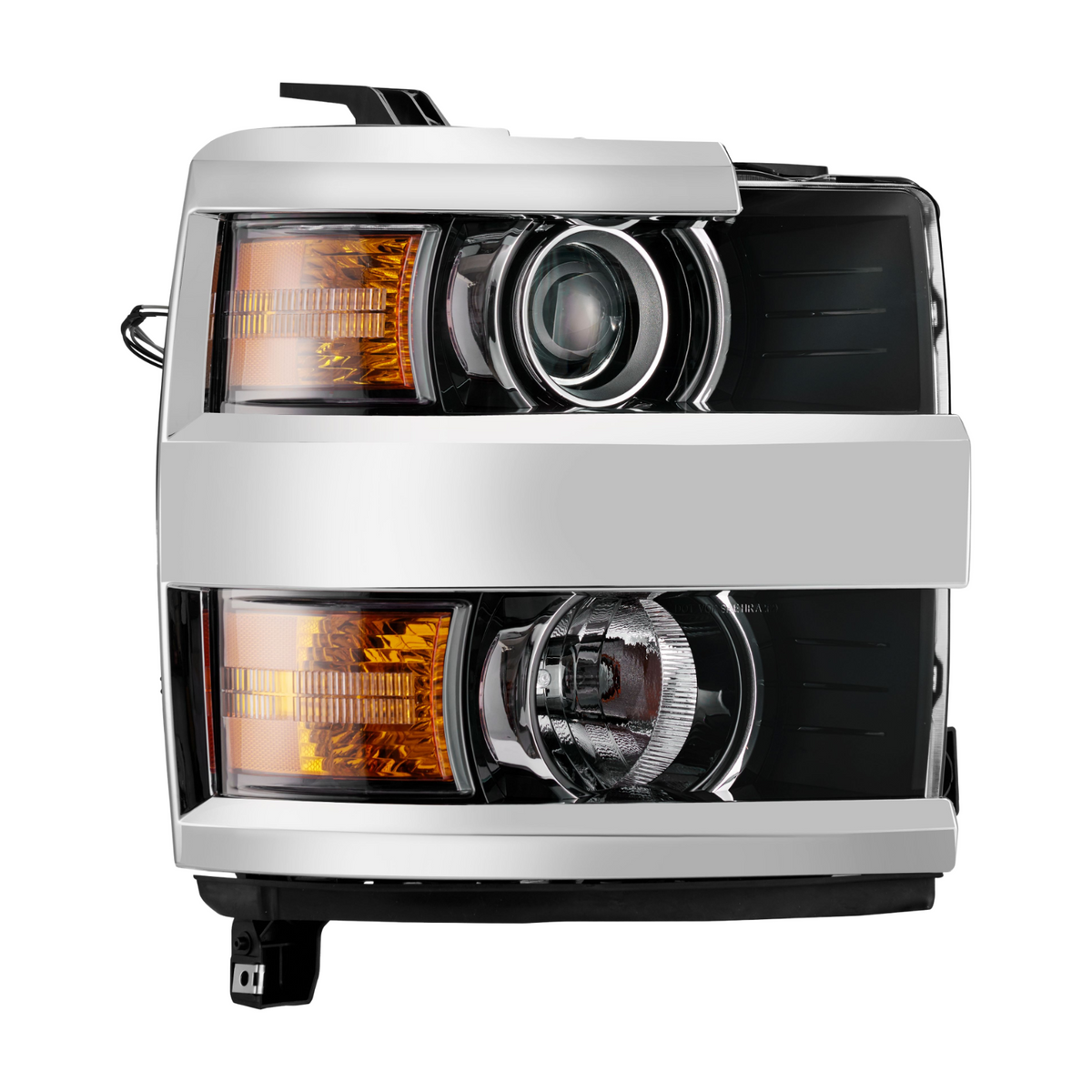 For 2015-2019 Chevy Silverado 2500HD 3500HD Pair W/Bulb Chrome Halogen Headlight