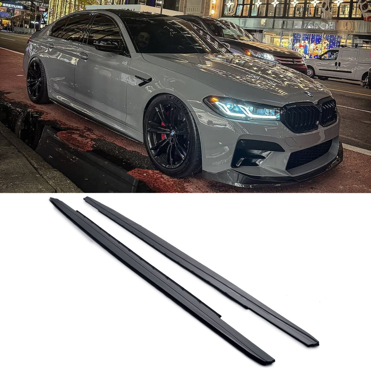 NINTE Side Skirts Extension For 2017-2023 BMW 5 Series G30 G31 M Sport 540i Gloss Black NINTE Side Skirts Extension For 2017-2023 BMW 5 Series G30 G31 M Sport 540i Gloss Black
