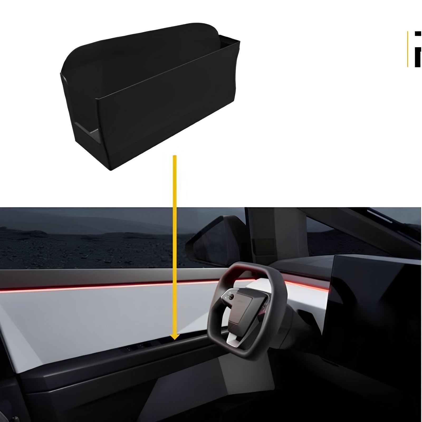 For Tesla Cybertruck Door Armrest Storage Box A 2023-2024
