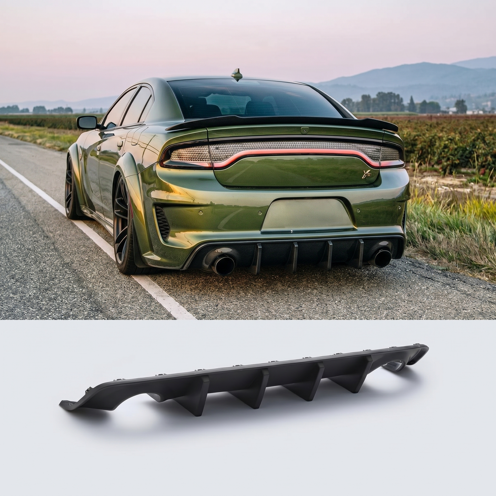 Rear Diffuser For 2020-2023 Dodge Charger Widebody