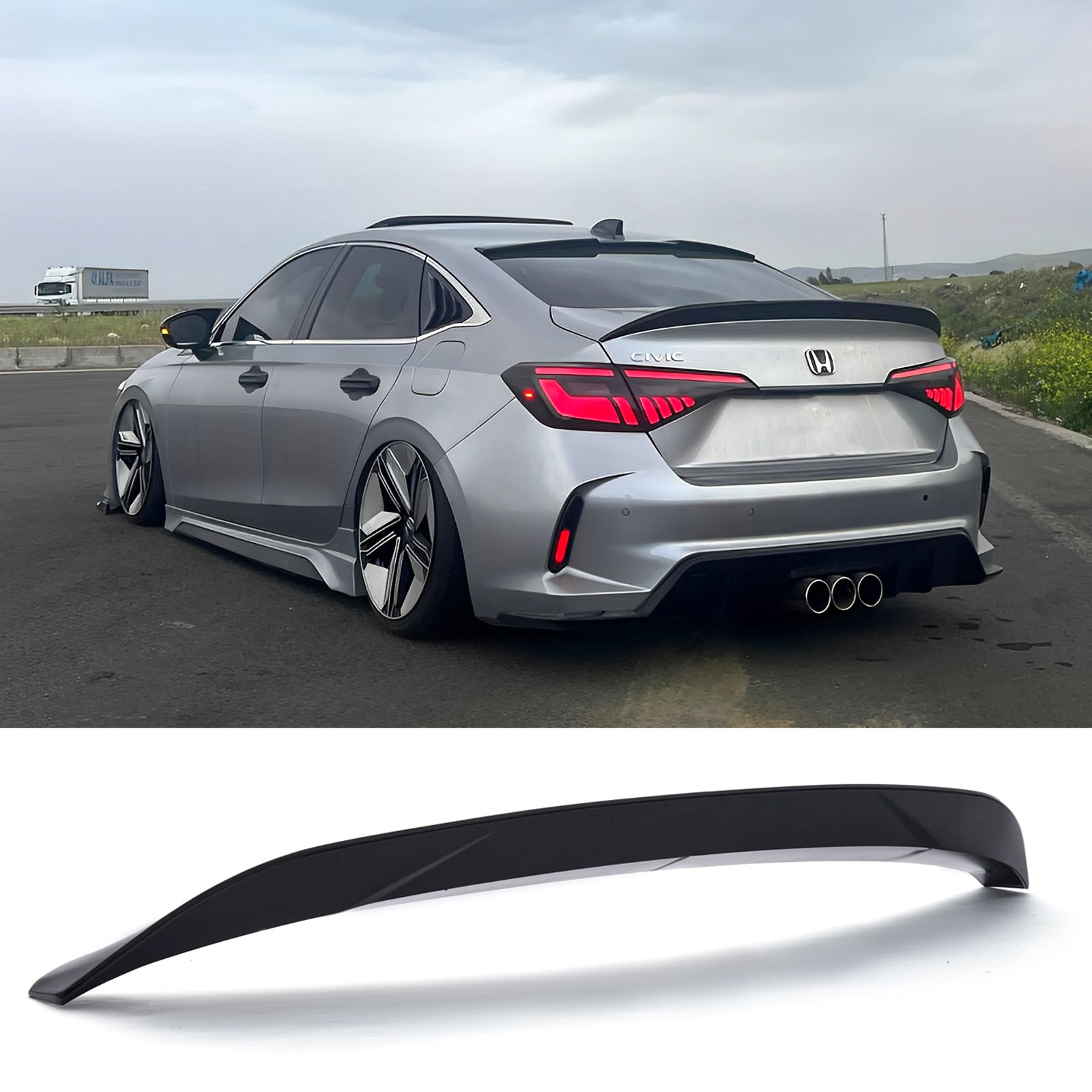Rear Trunk Spoiler Wing For 2022-2025 Honda Civic Sedan R Style