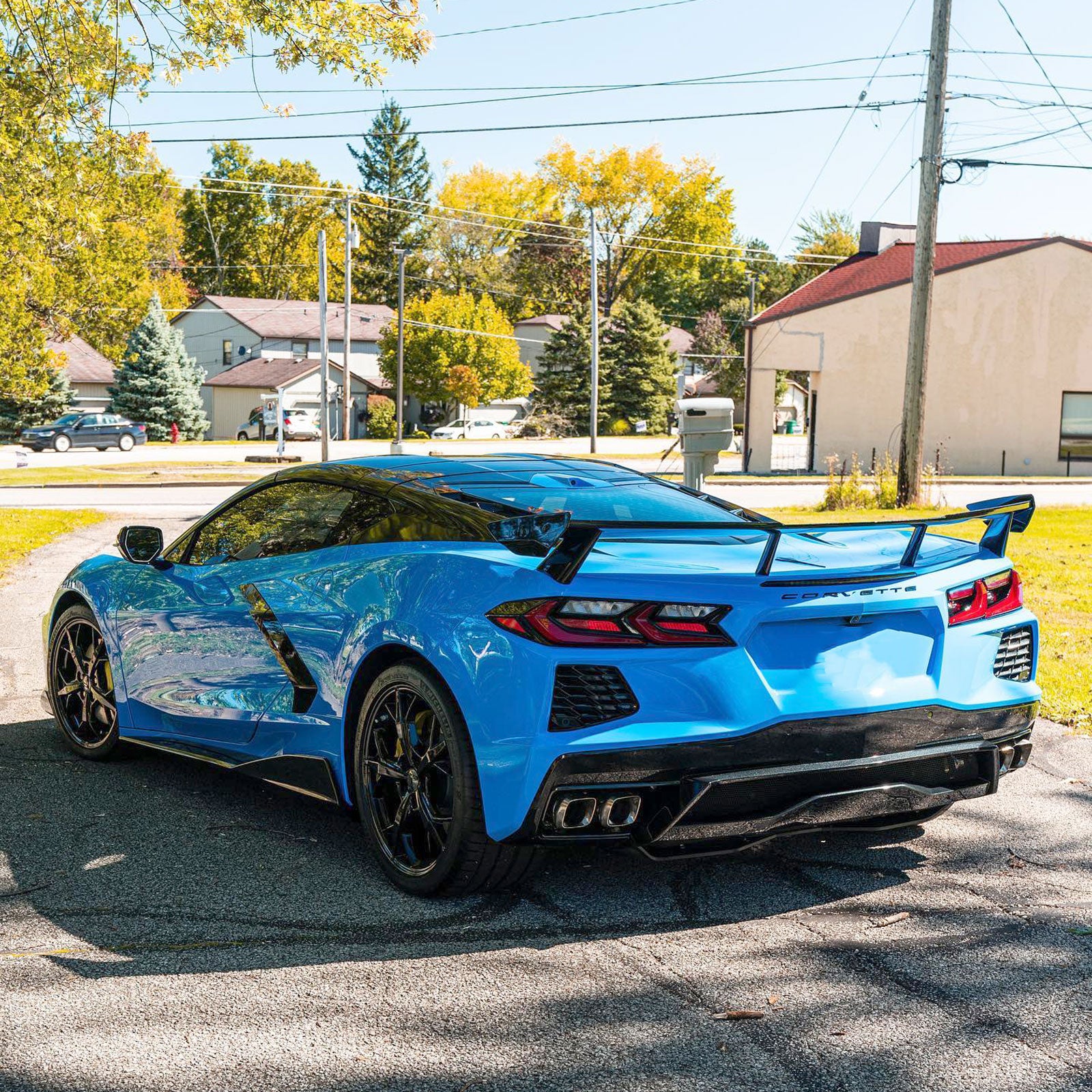 Rear High Wing Spoiler For Chevrolet Corvette C8 2020-2024