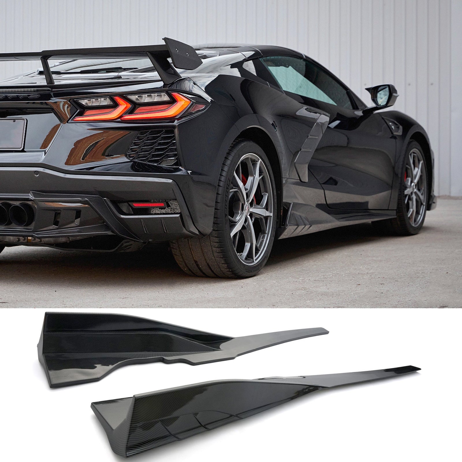 For 2020-2025 Corvette C8 Arrow Aymbol Side Skirts