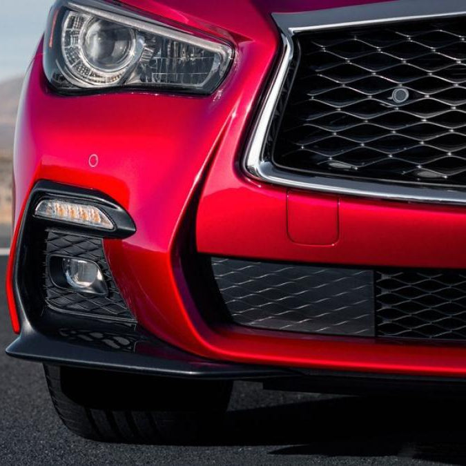For 2018-2024 Infiniti Q50 Sport Front Upper Lower Grille Fog Light Bezels Cover