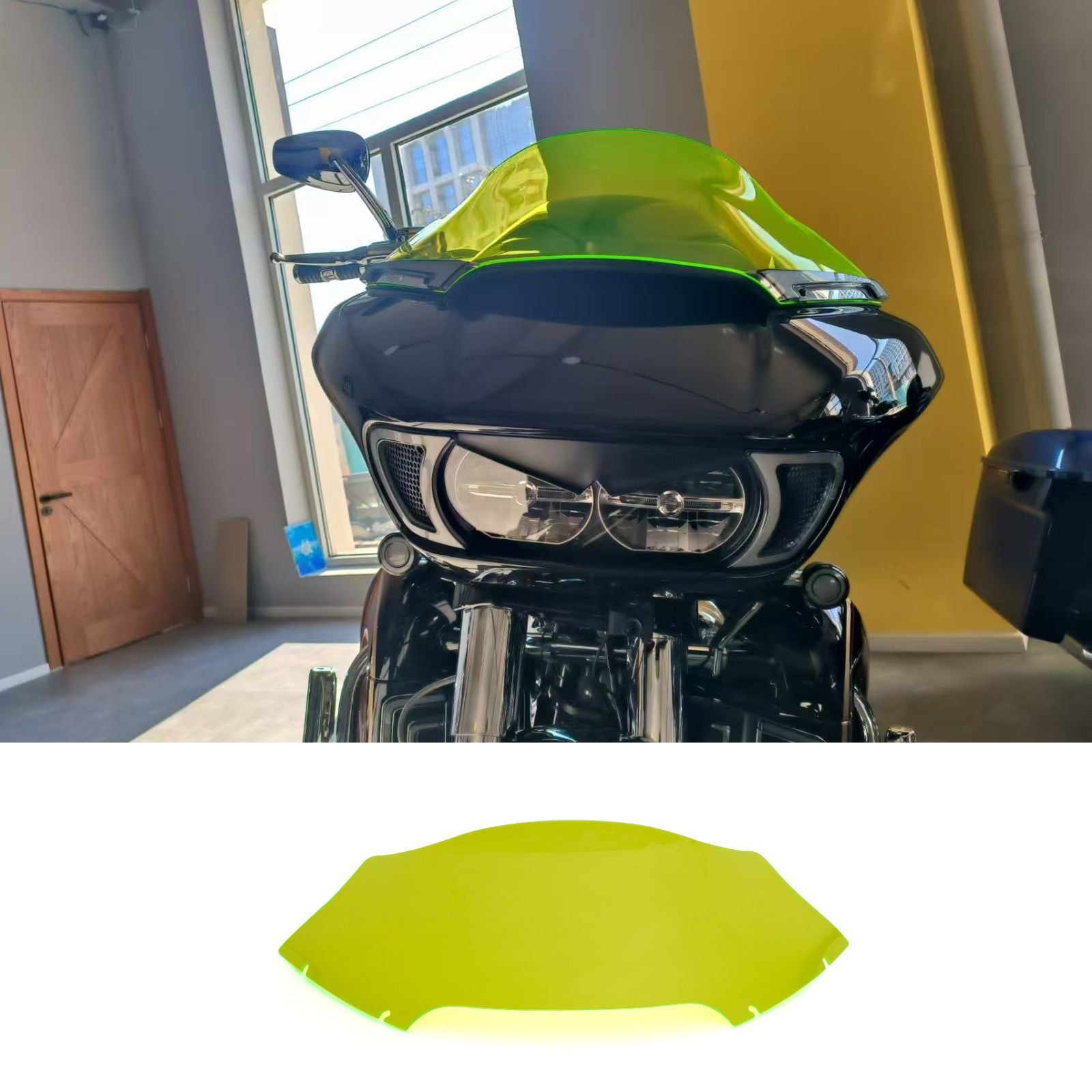 For 2015-2024 Harley Davidson Touring Road Glide Smoke Windshield Windscreen Wind Splitter Compatible