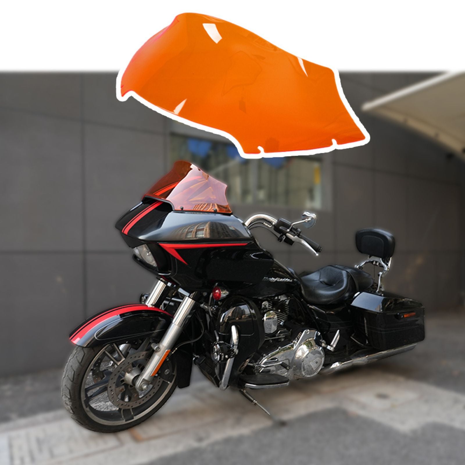 For 2015-2024 Harley Davidson Touring Road Glide Smoke Windshield Windscreen Wind Splitter Compatible