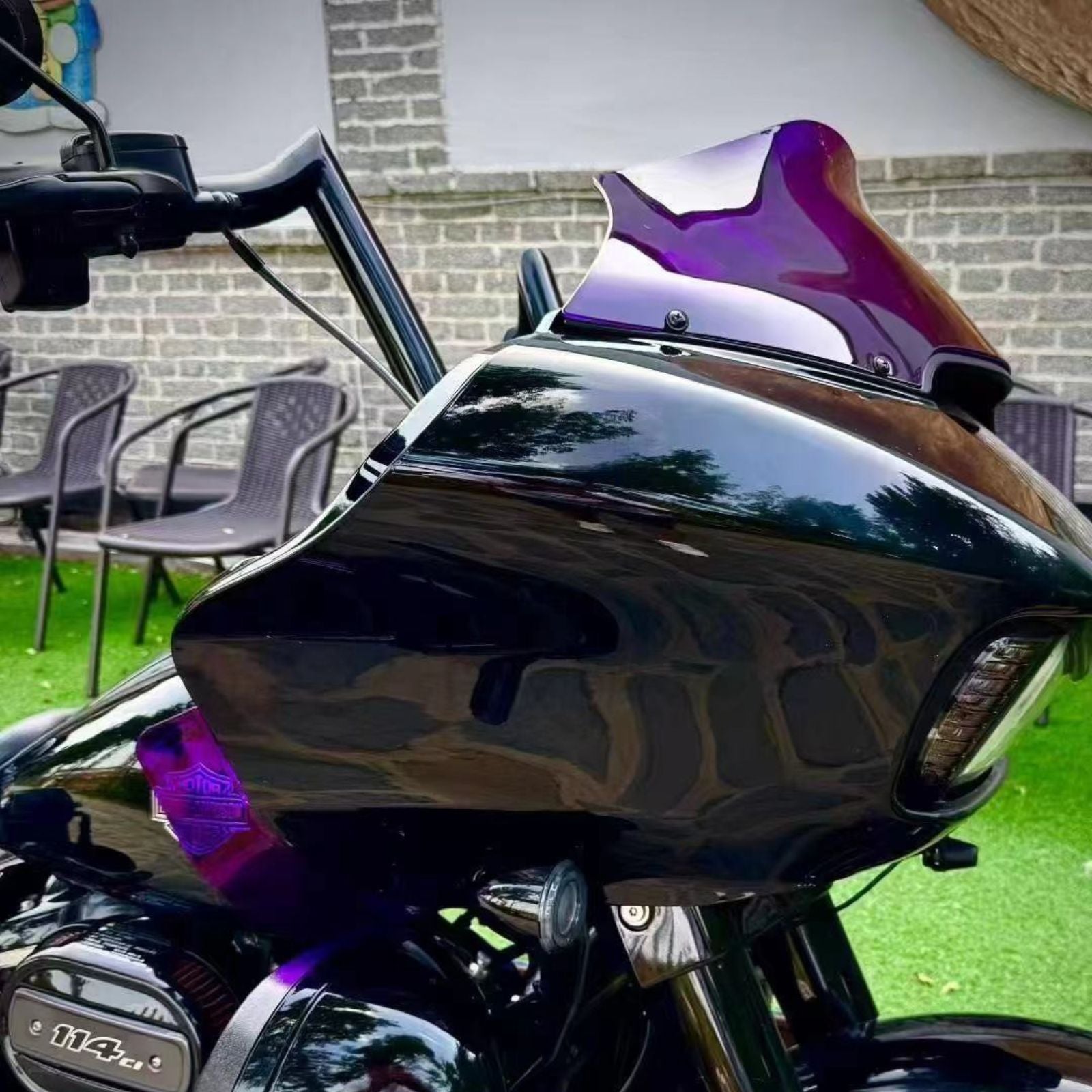 For 2015-2024 Harley Davidson Touring Road Glide Smoke Windshield Windscreen Wind Splitter Compatible