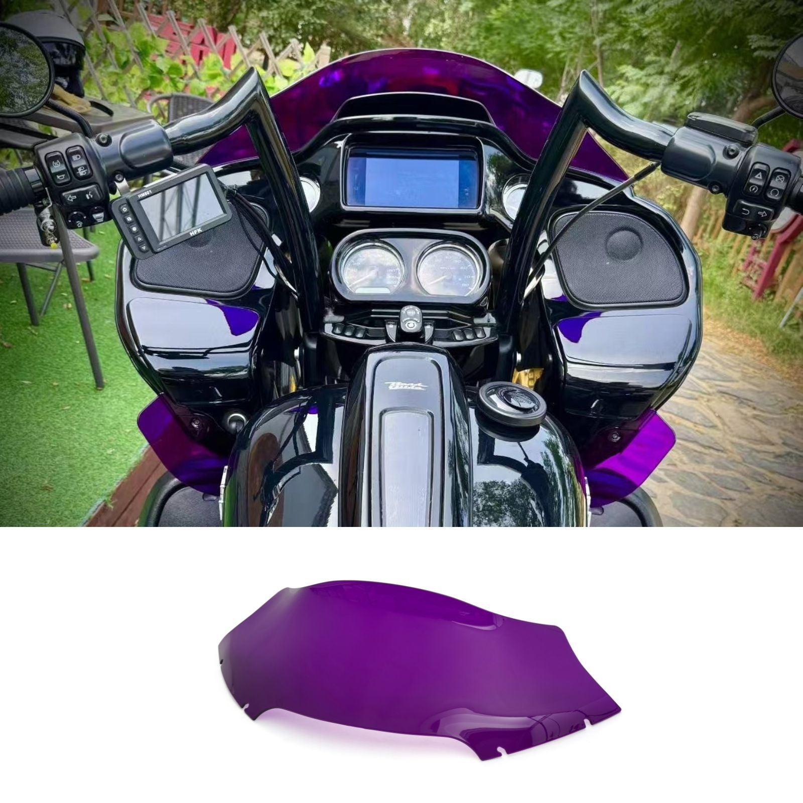 For 2015-2024 Harley Davidson Touring Road Glide Smoke Windshield Windscreen Wind Splitter Compatible