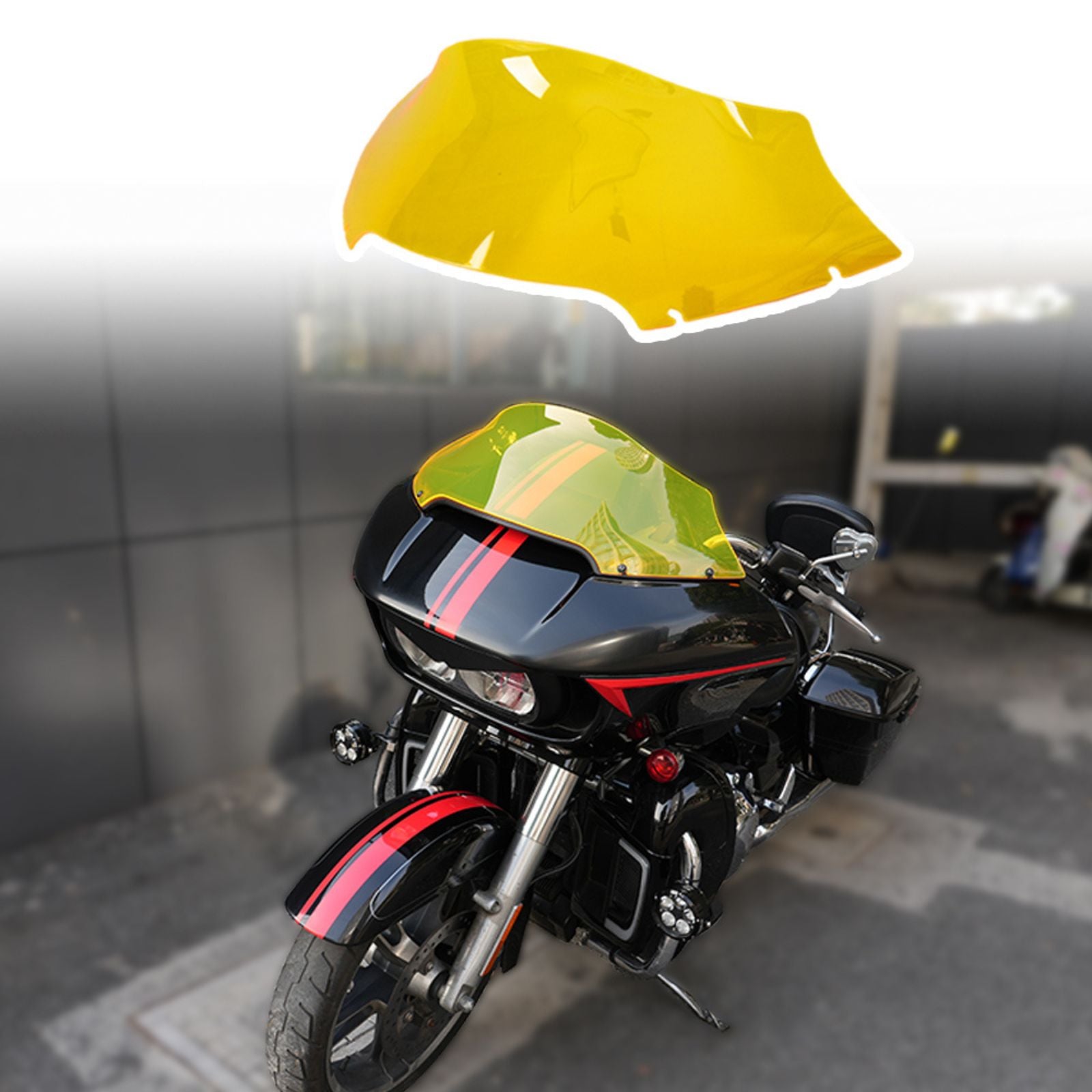 For 2015-2024 Harley Davidson Touring Road Glide Smoke Windshield Windscreen Wind Splitter Compatible