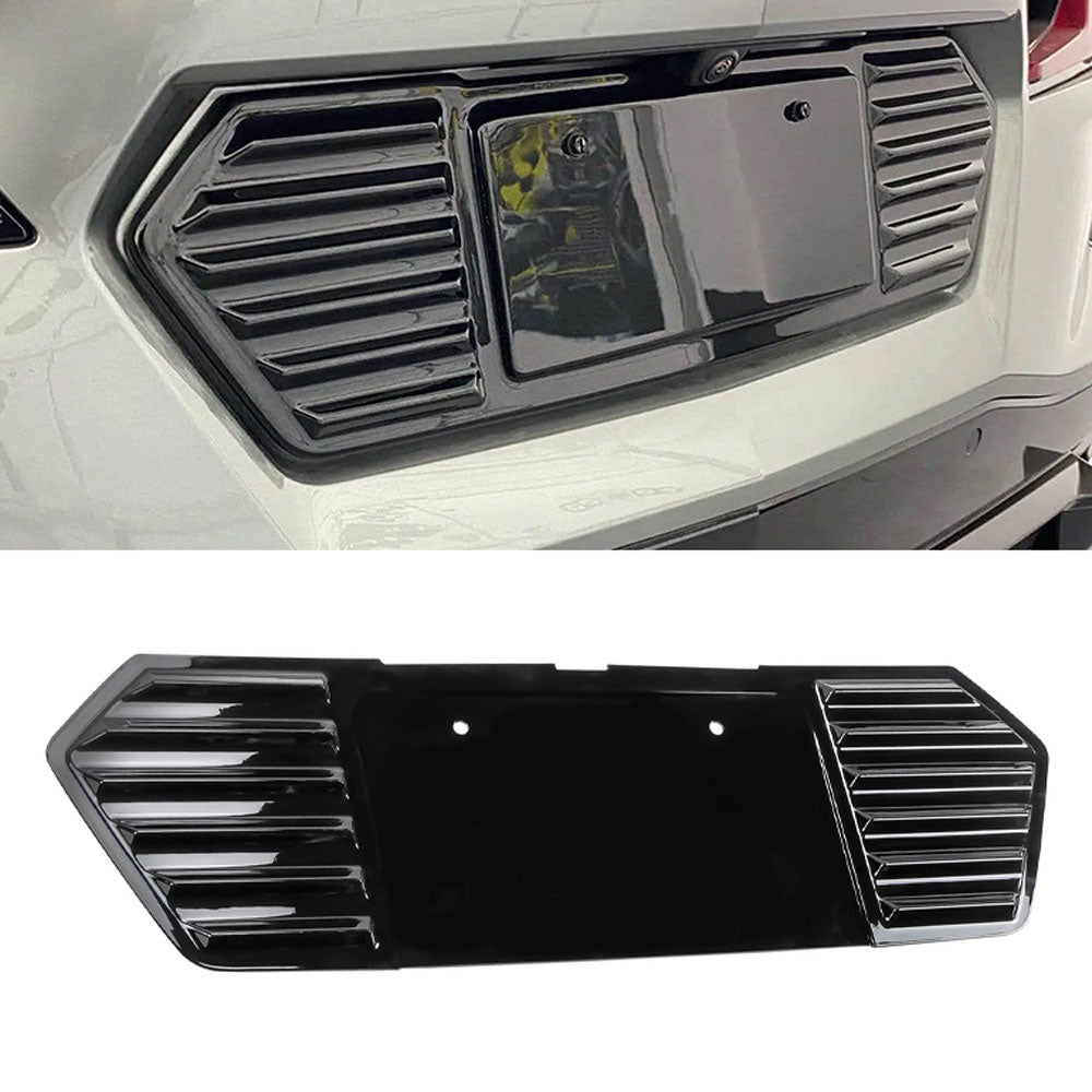 thumbnail image 2 of Glossy Black Aluminum Rear License Plate Frame Trim For Corvette C8 2020-2025 - Custom Fit 2 of 2