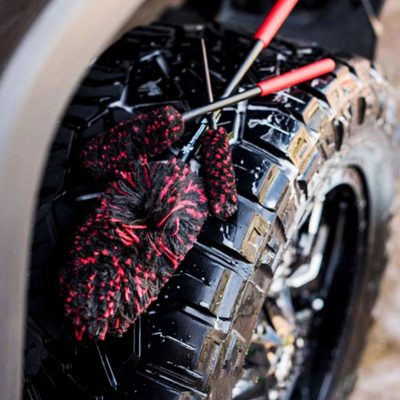 SEAMETAL Car Wheel Detailing Brush Bendable Auto Wheel Woolies Brushes Car Cleaning Tools for Car Rim Tire Washing Accessories