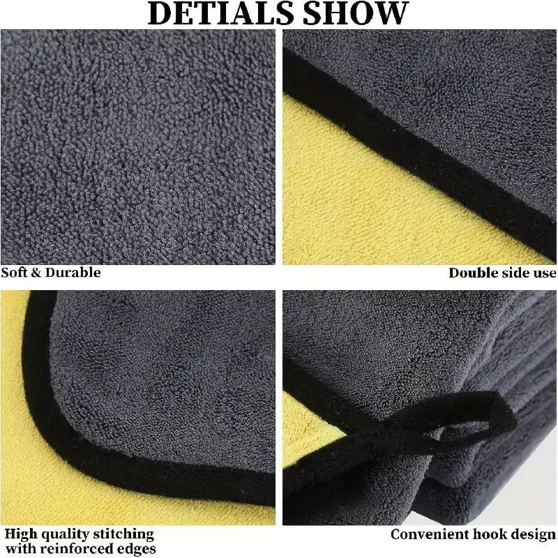 Double Sides Car Microfiber Towels Auto Detailing Drying Cloth Hemming Super Absorbent Washing Cleaning Cloths Rags Clean Tools