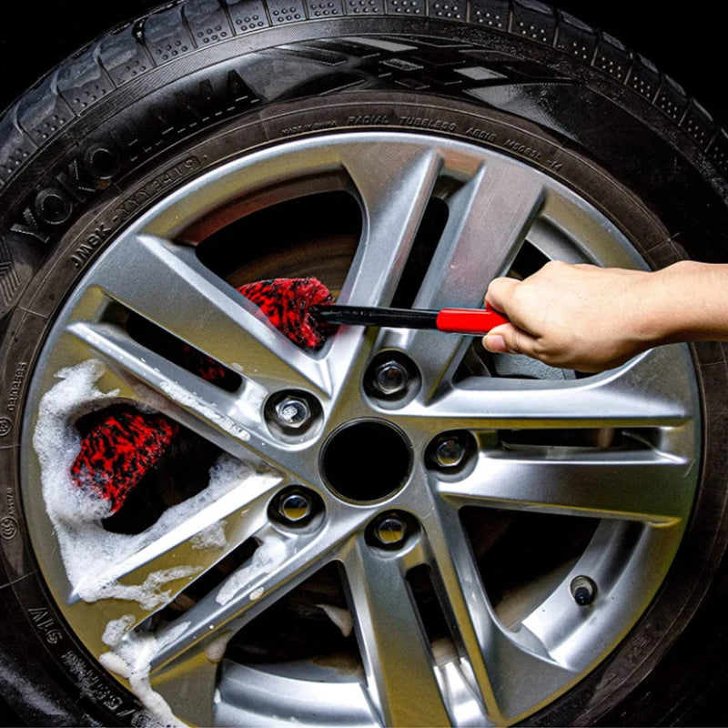 SEAMETAL Car Wheel Detailing Brush Bendable Auto Wheel Woolies Brushes Car Cleaning Tools for Car Rim Tire Washing Accessories
