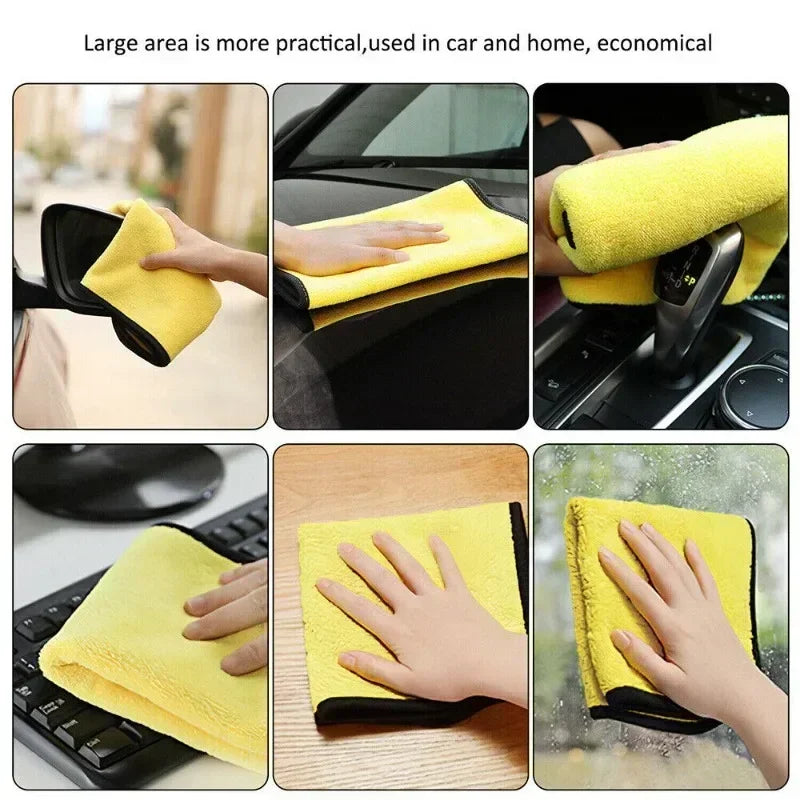 Double Sides Car Microfiber Towels Auto Detailing Drying Cloth Hemming Super Absorbent Washing Cleaning Cloths Rags Clean Tools