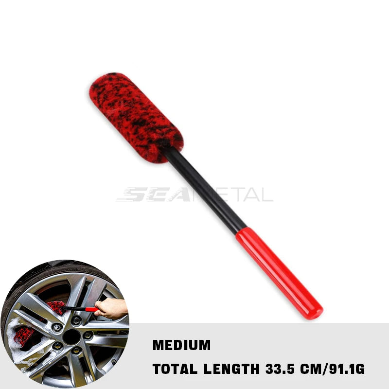 SEAMETAL Car Wheel Detailing Brush Bendable Auto Wheel Woolies Brushes Car Cleaning Tools for Car Rim Tire Washing Accessories