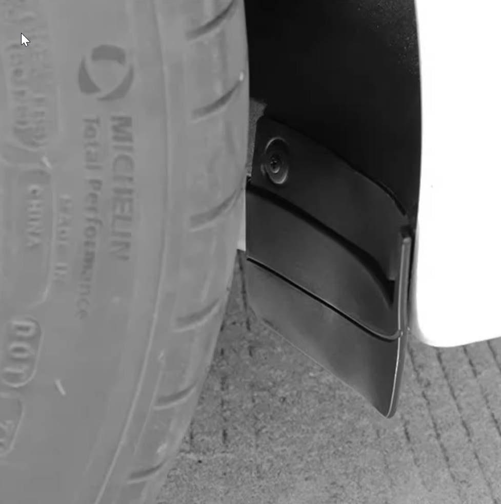 Model 3/Y "Invisible" Mudguards; No Drilling, Installation in Original Vehicle Holes (Set of 6)