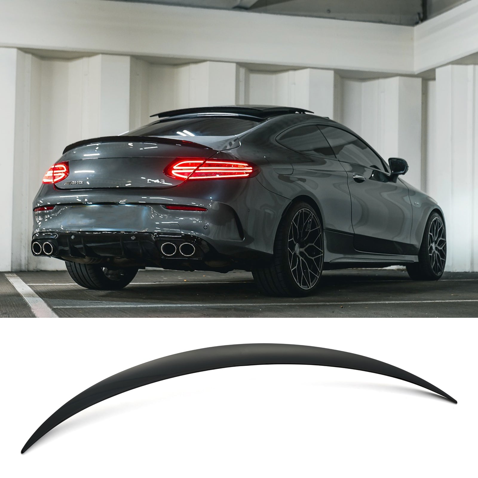 Carbon Fiber Trunk Spoiler Wing For Mercedes-Benz W205 C-Class 2015-2021 – Glossy UV-Coated