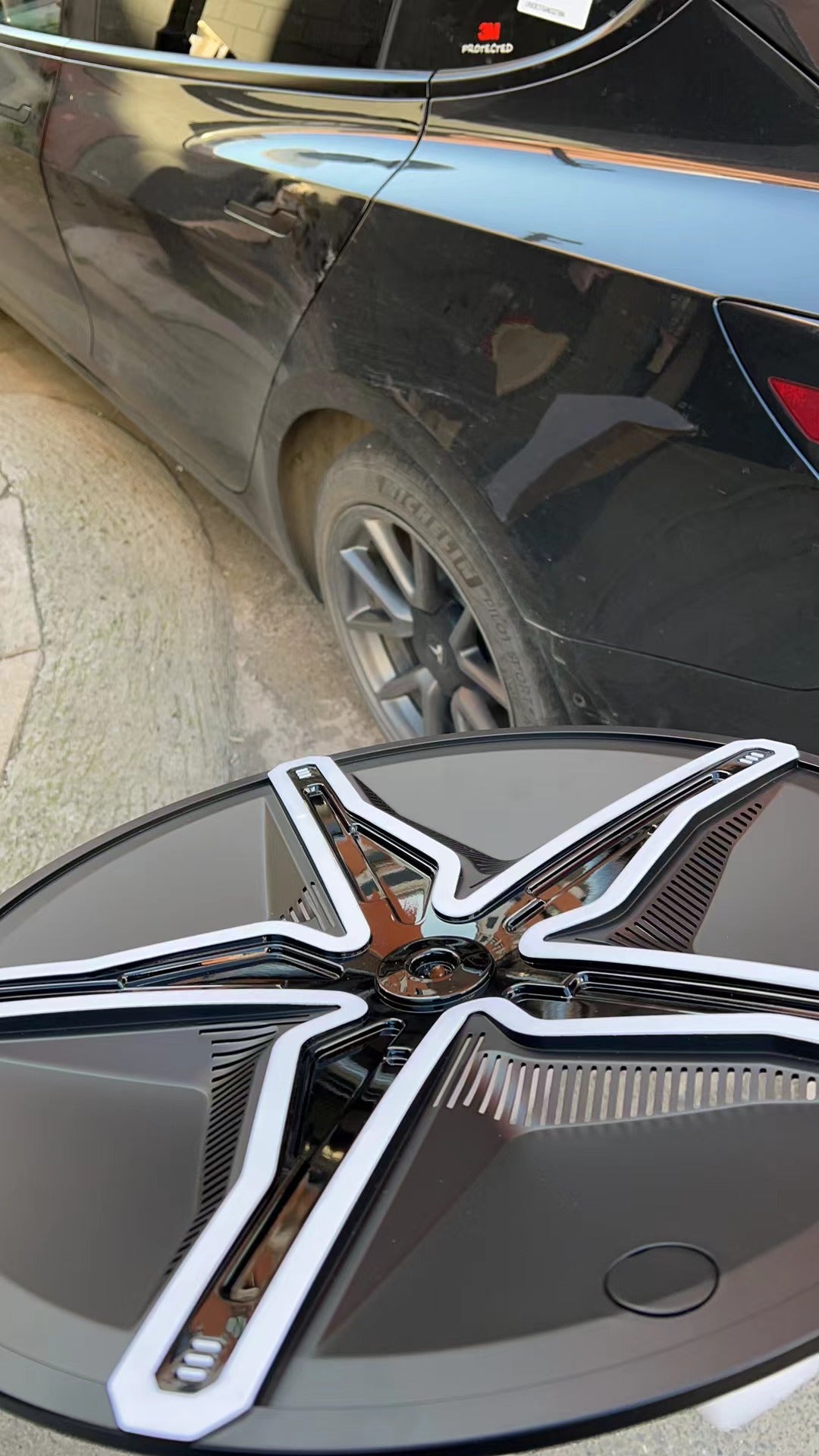 W2 Tesla Model 3 hubcap Wheel Cap 18 Inch Hub Caps(Set of 4)