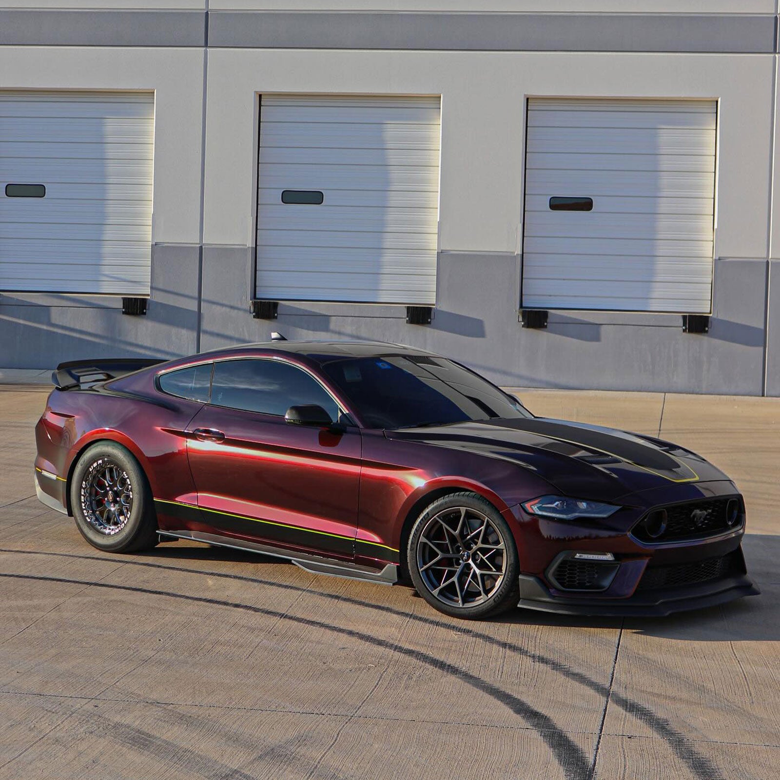 Side Skirts For 15-23 Ford Mustang GT500 Style Extension Splitter W/ Winglet