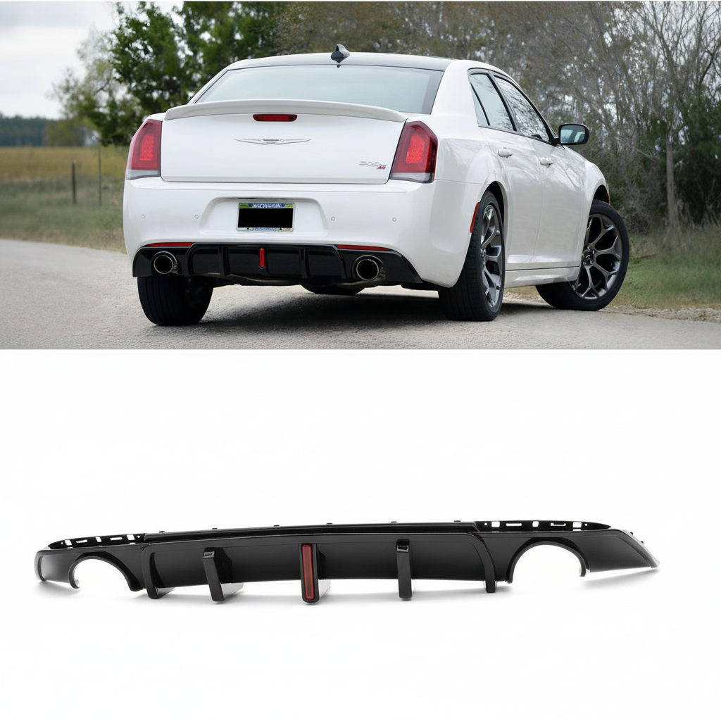 For 2015-2023 Chrysler 300 SRT LED Light Rear Bumper Diffuser