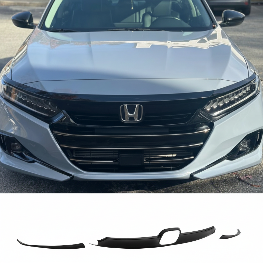 For 2021-2022 Honda Accord Front Grille Garnish Trim & Eyelid Cover