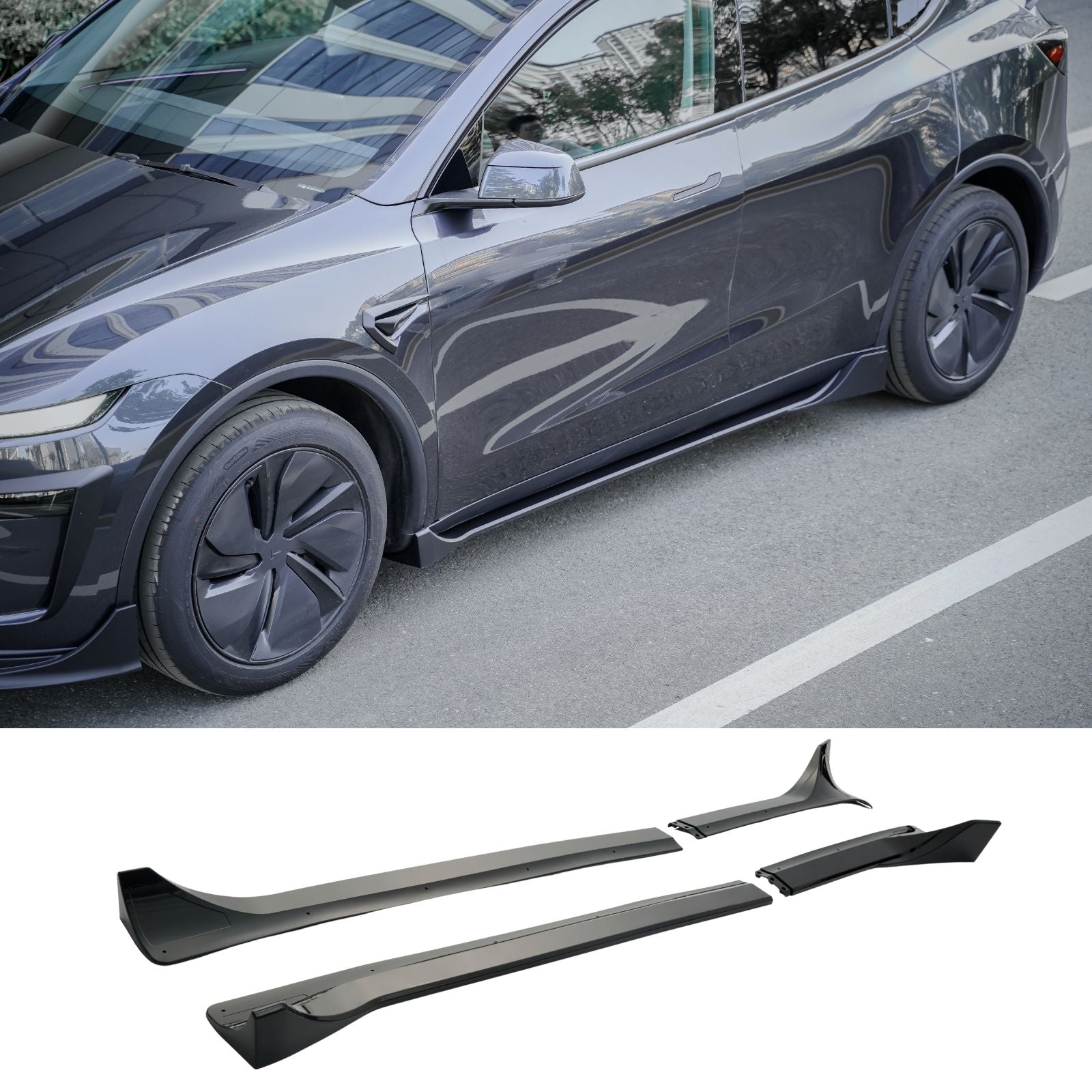 Fits 25-26 Tesla Model Y Juniper Side Skirts Rocker Panel Molding