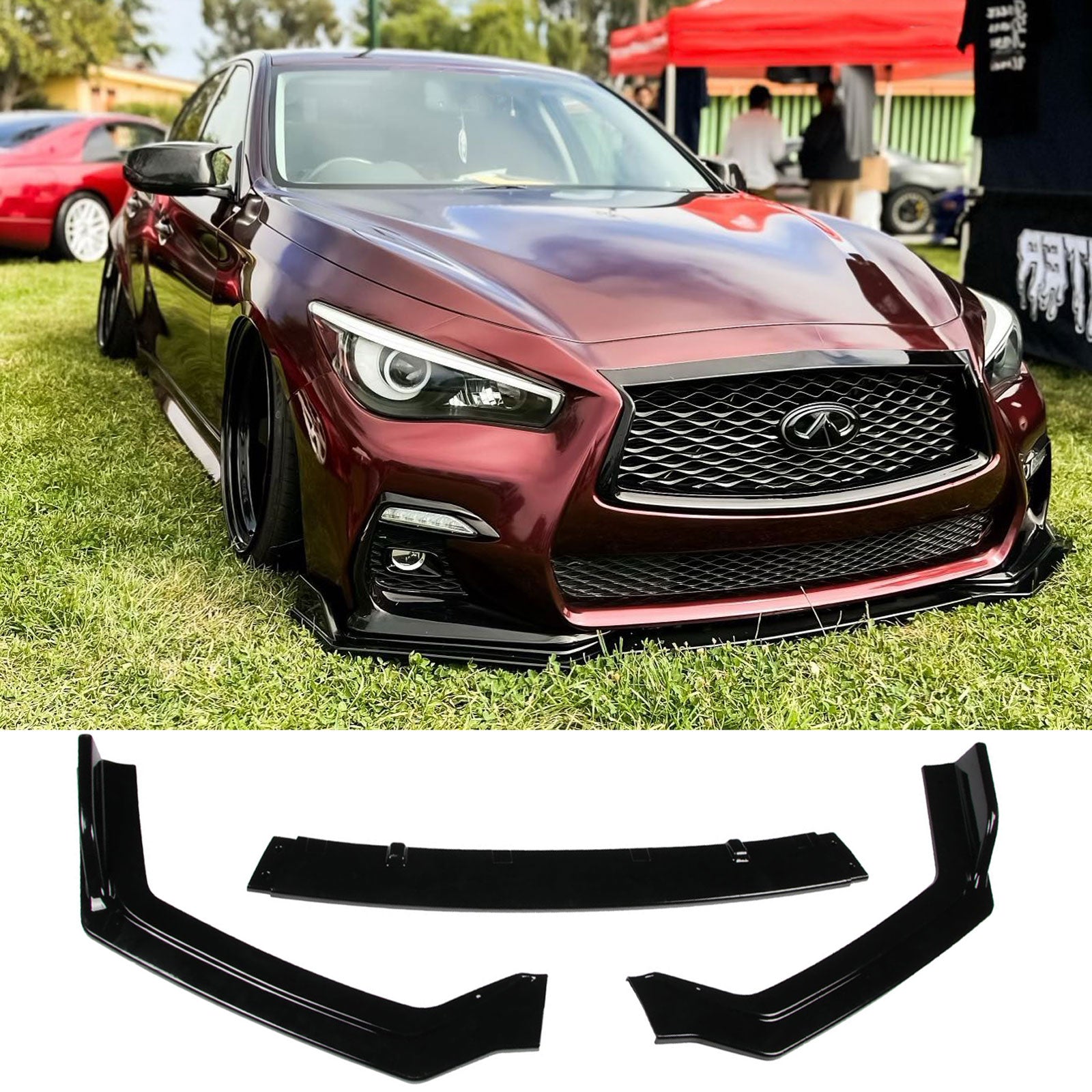 Car Sport Bumpers For Infiniti Q50 2018-2024 Sport Model Front Bumper Lip