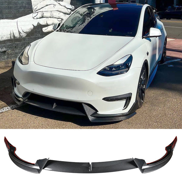 For 2020-2024 Tesla Model Y Front Bumper Lip Splitter 3PCS