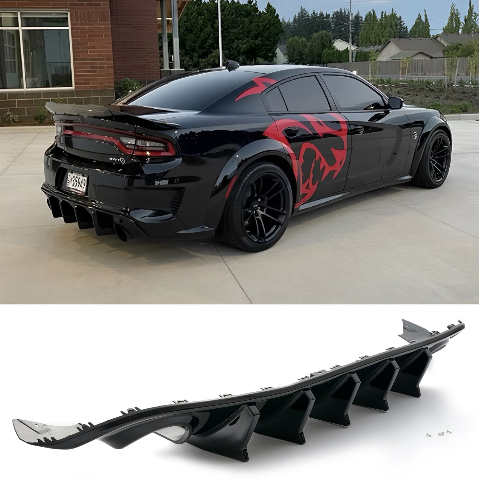 For 2015-2023 Dodge Charger SRT GT Rear Diffuser SP Style