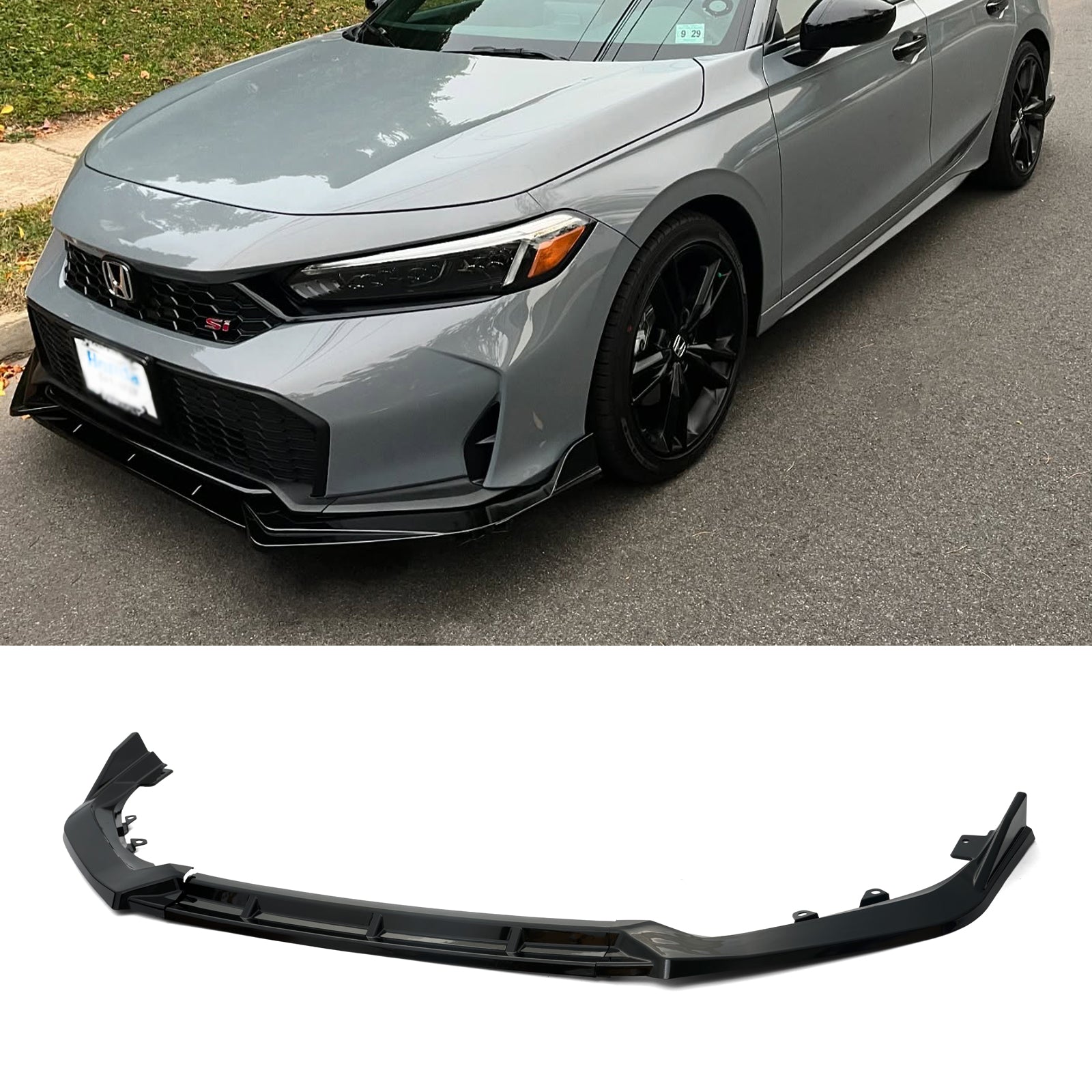 For 2025 Honda Civic Front Bumper Lip Splitter 3pc Style