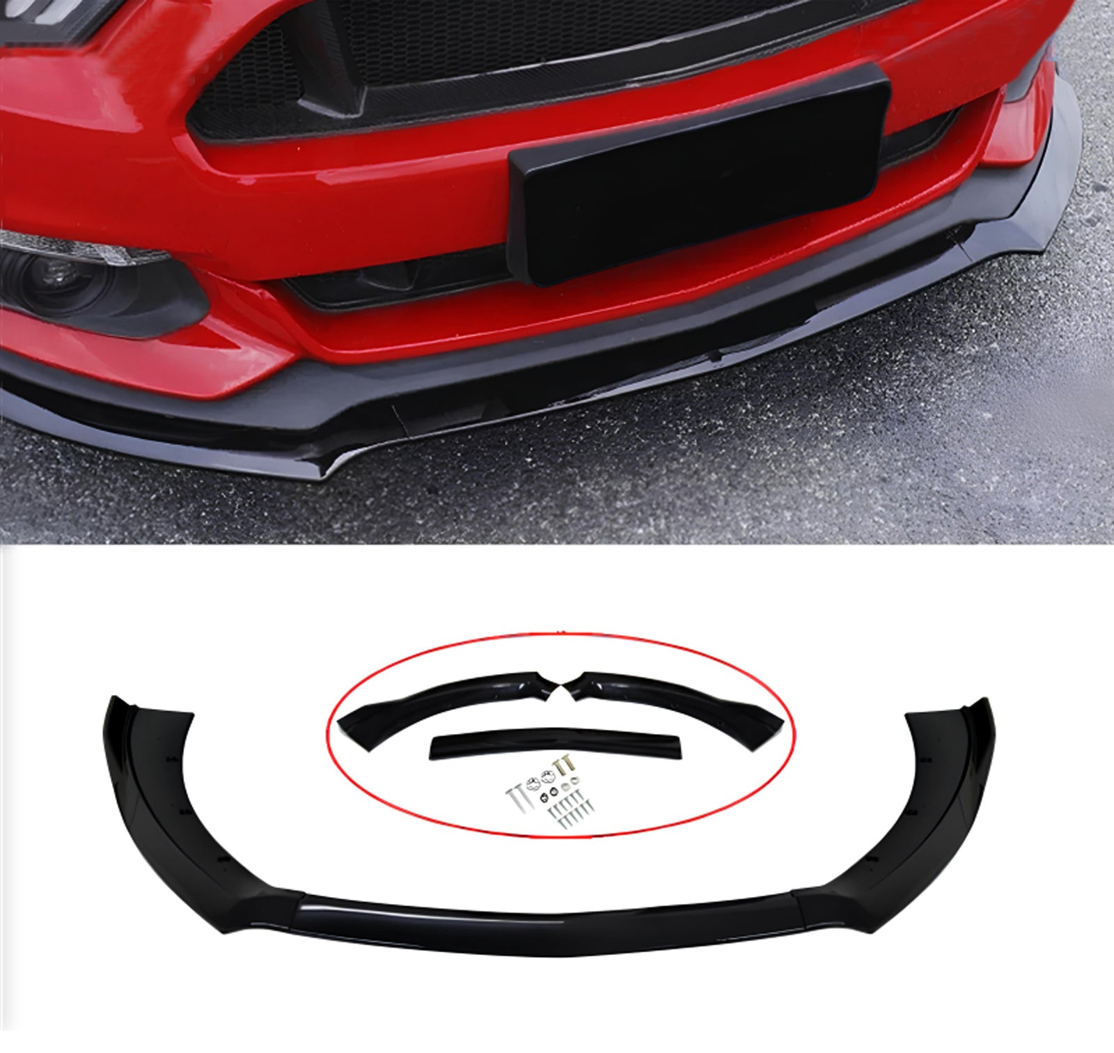 For 2015-2017 Ford Mustang Front Splitter Bumper Lip