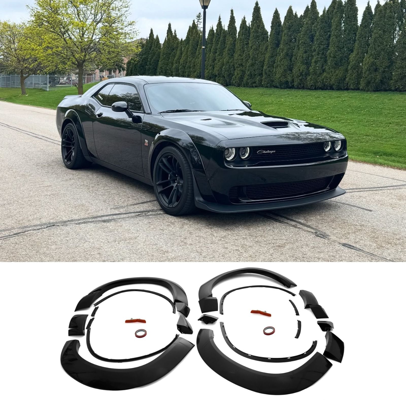 For 2015-23 DODGE Challenger SRT HELLCAT DEMON Style Widebody Fender Flares Kit