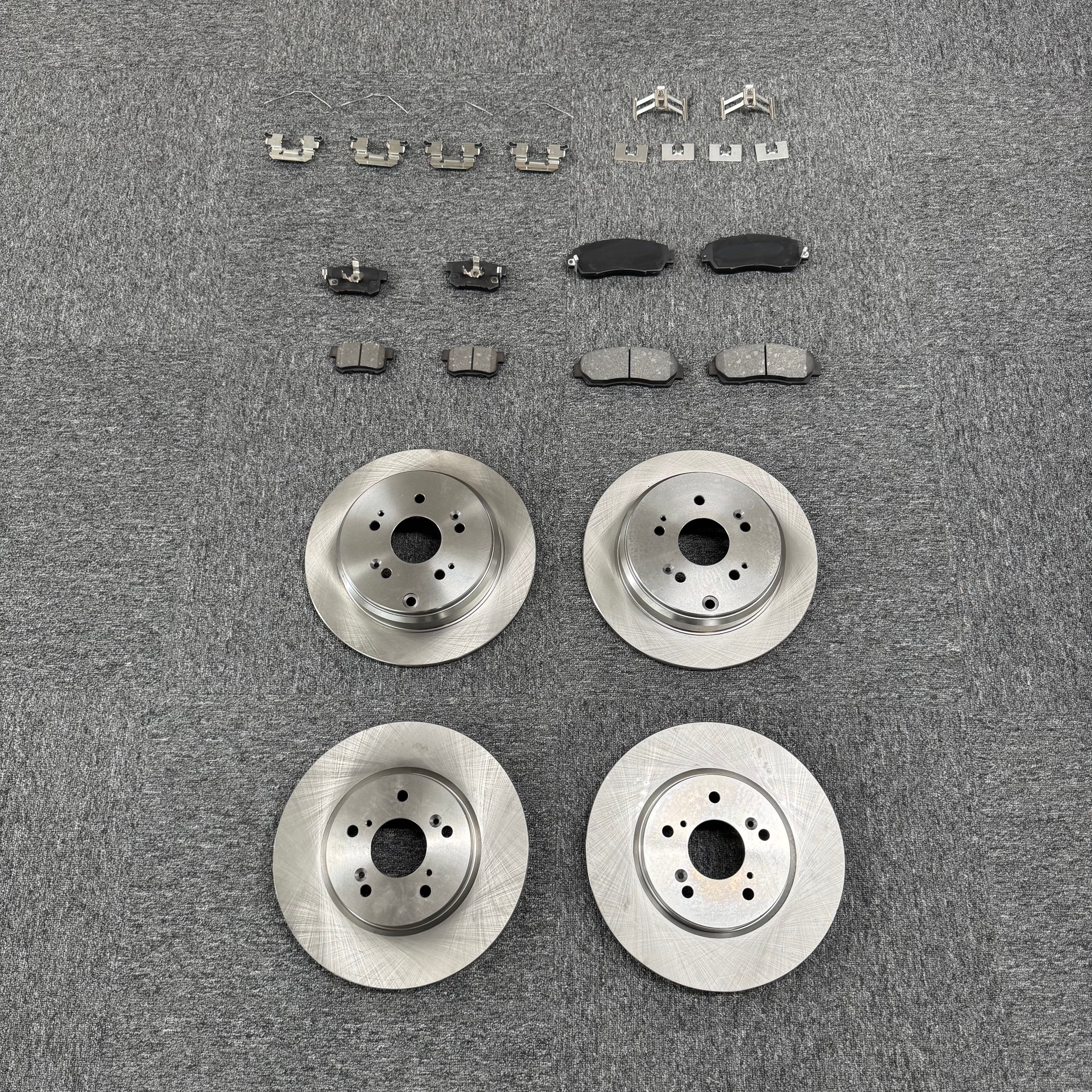 For 2012 - 2016 Honda CR-V Front and Rear Disc Brake Rotors Ceramic Brake Pads