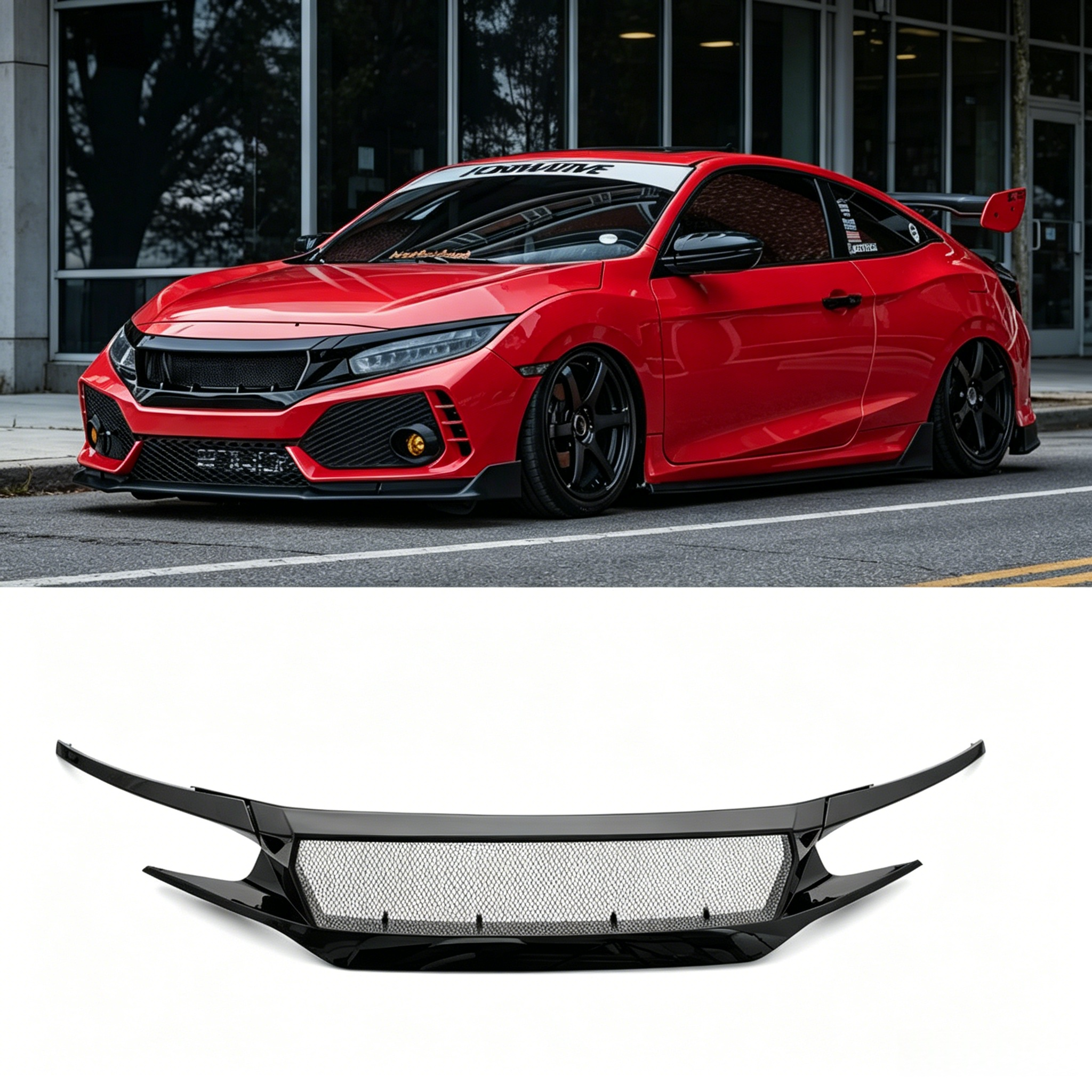 For 2016-2021 Honda Civic 10TH Front Grille Mesh