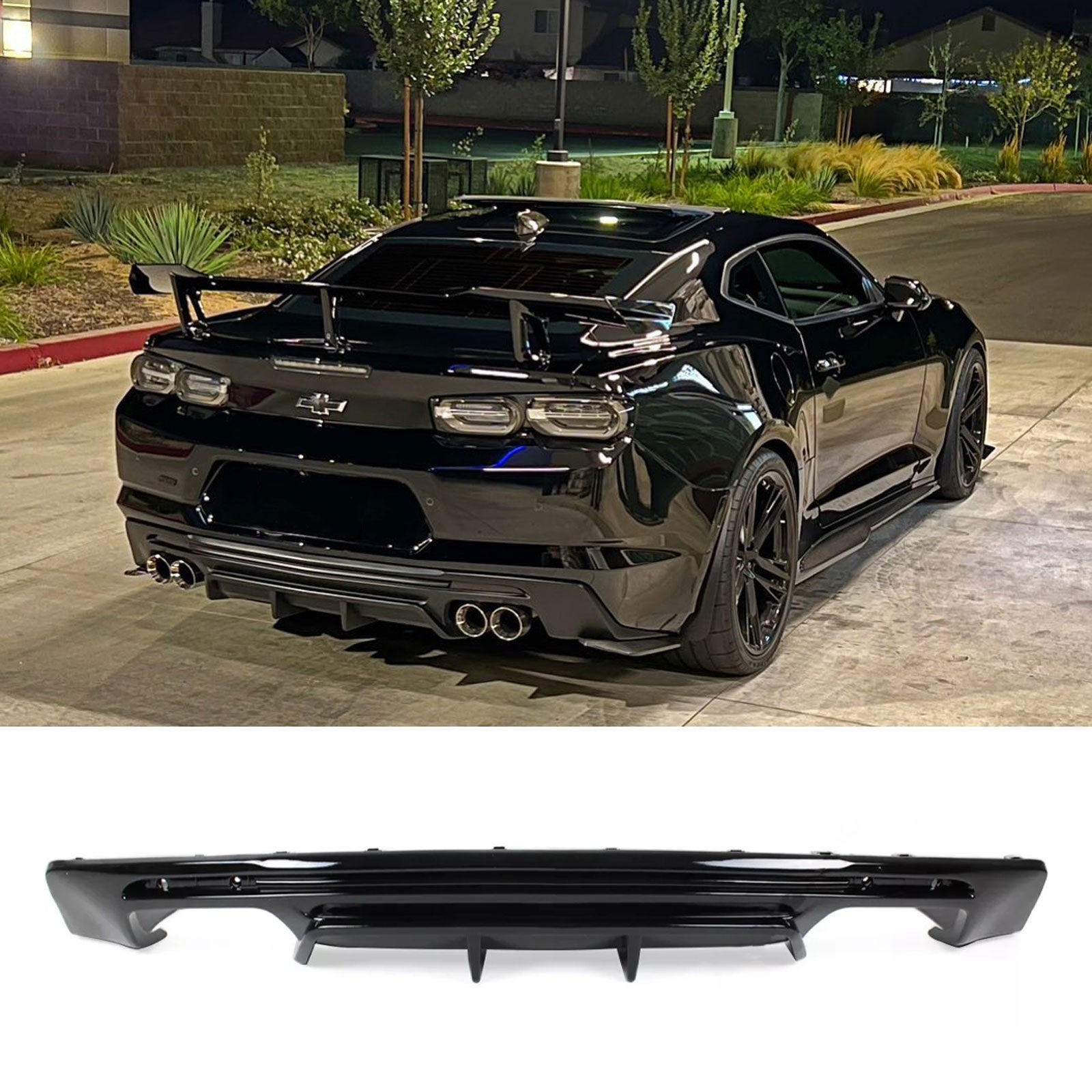 For 16-24 Chevy Camaro LT SS RS Rear Diffuser