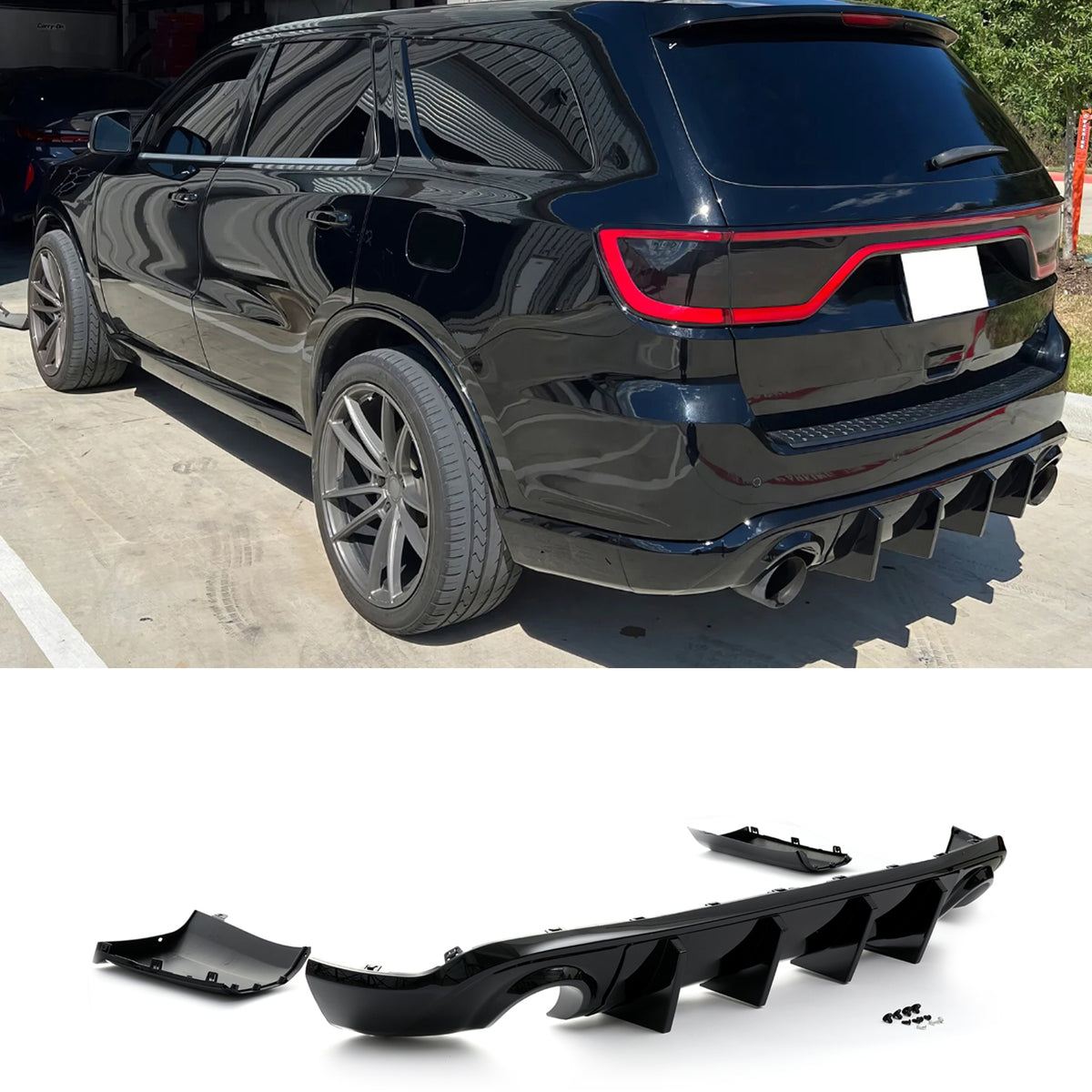 For 2011-2026 Dodge Durango Rear Bumper Lip Diffuser 3PCS