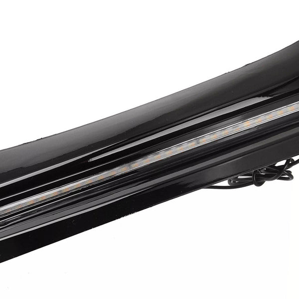 LED Front Bumper Lip For 17-21 Honda Civic Si & Hatchback BLZ Style Gloss Black