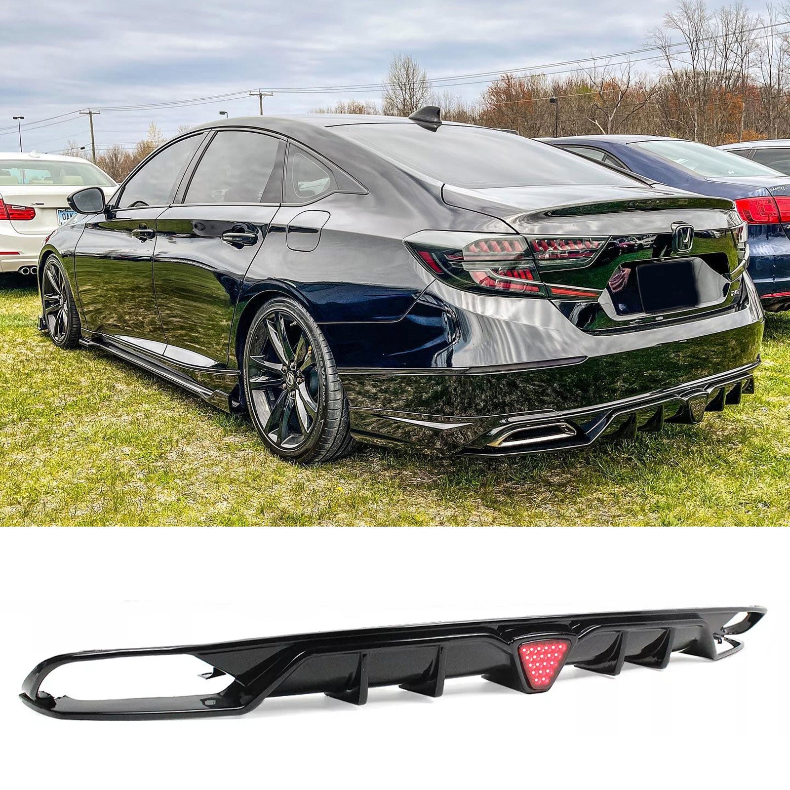 Rear Bumper Diffuser For 2018-2022 Accord W/LED – w2bodykits