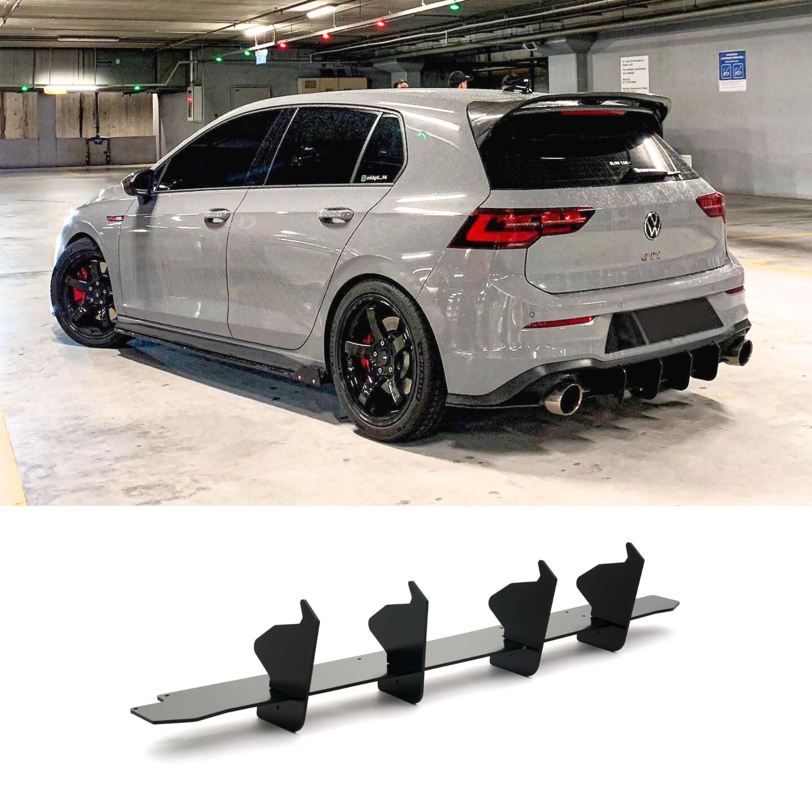 For 2022-2025 Volkswagen Golf GTI MK8 blade Style Rear Diffuser