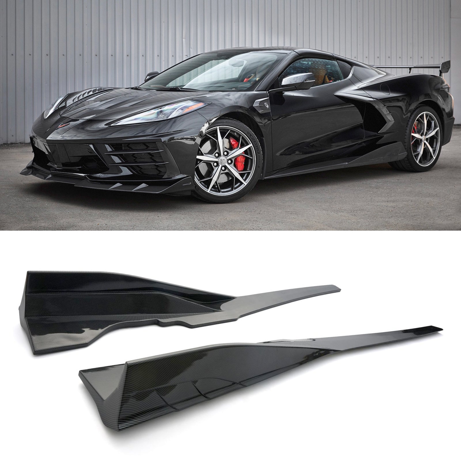 For 2020-2025 Corvette C8 Arrow Stream Side Skirts