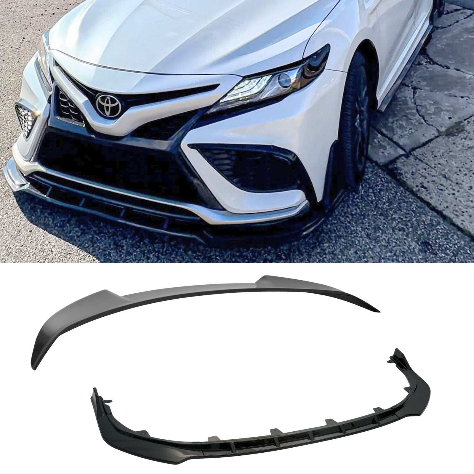 For 2021-2024 TOYOTA Camry SE XSE Front Bumper Lip & Spolier Wing