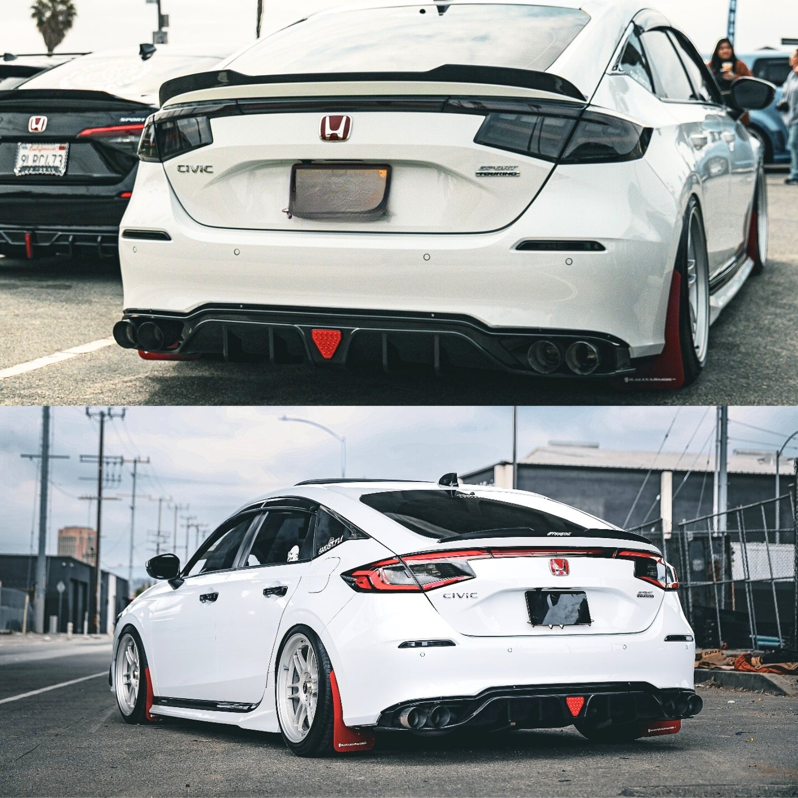 For 2022-26 HONDA CIVIC FL1 5DR Hatchback JDM LED Rear Diffuser Kit