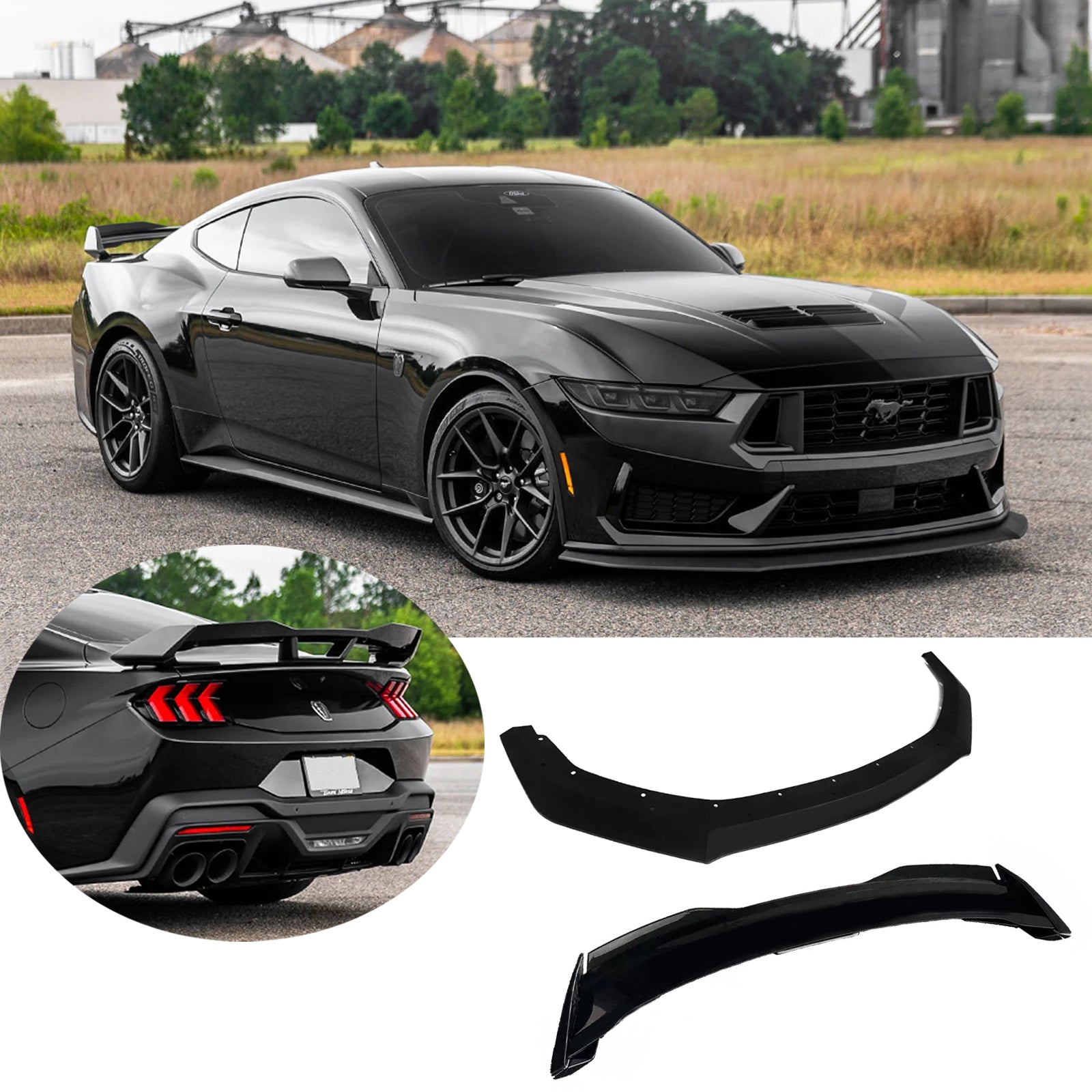 For 2024-2025 Mustang DH Performance Rear Spoiler & Front Bumper Lip