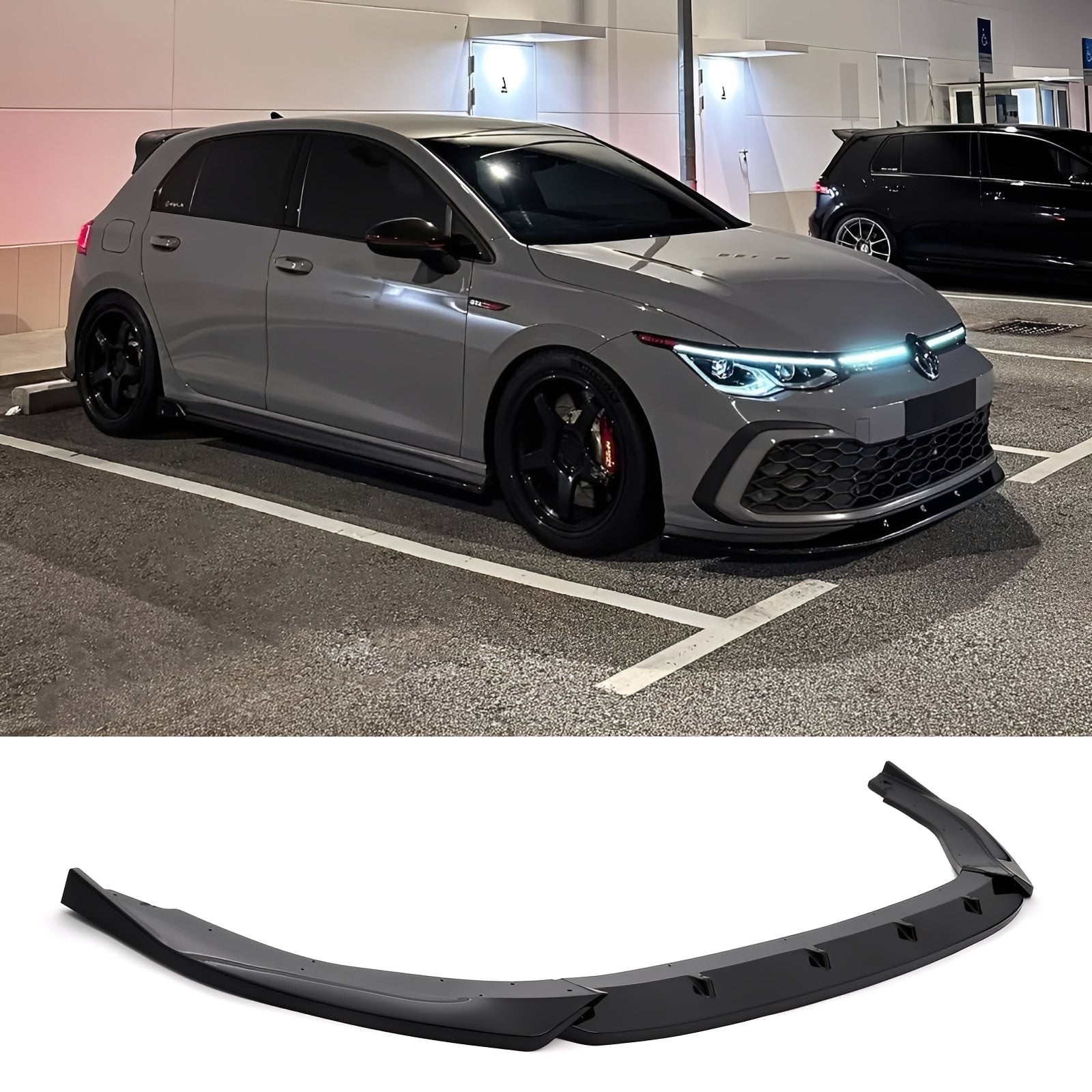For 2022-2025 Volkswagen Golf GTI MK8 V Style Front Bumper Lip Splitter