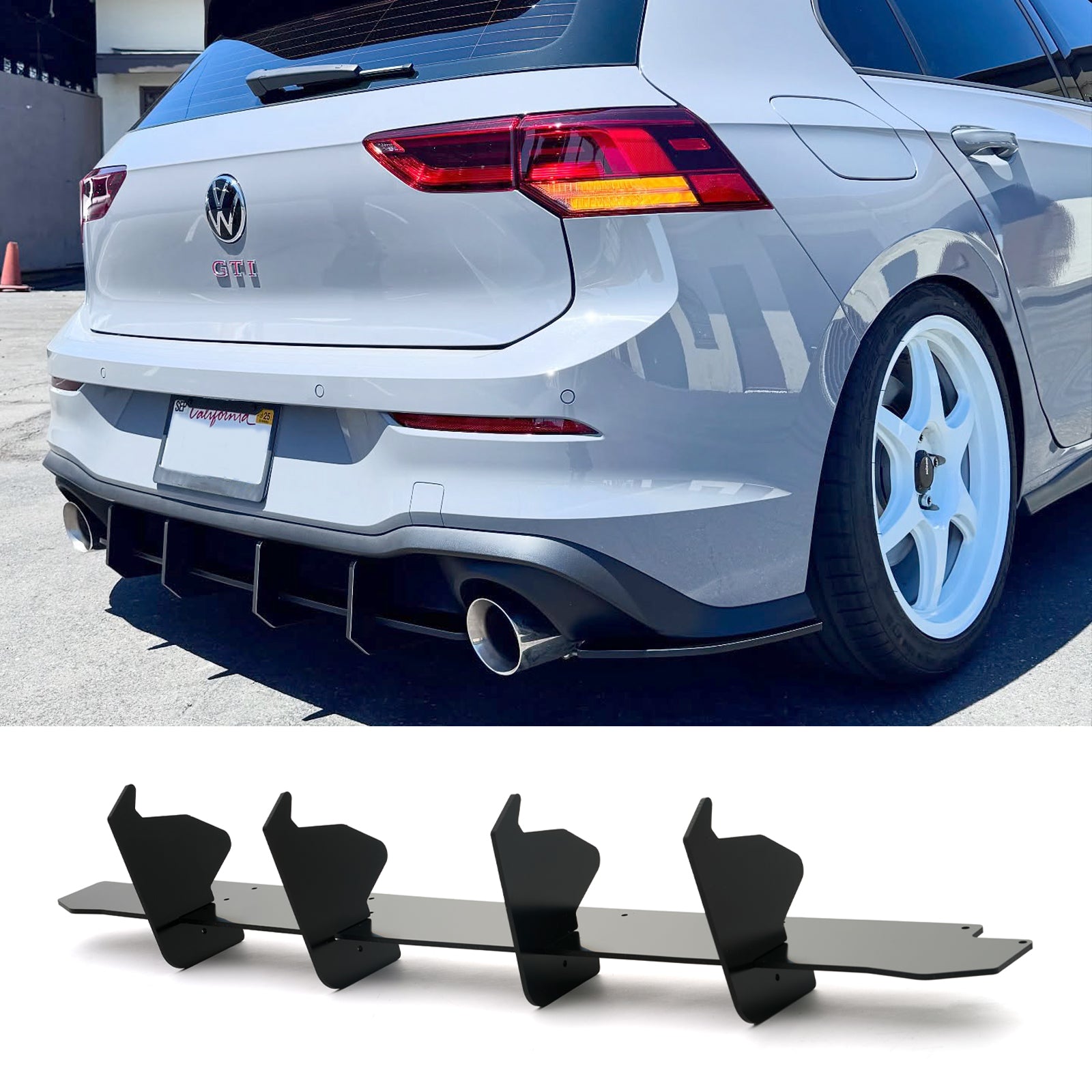 For 2022-2025 Volkswagen Golf GTI MK8 blade Style Rear Diffuser