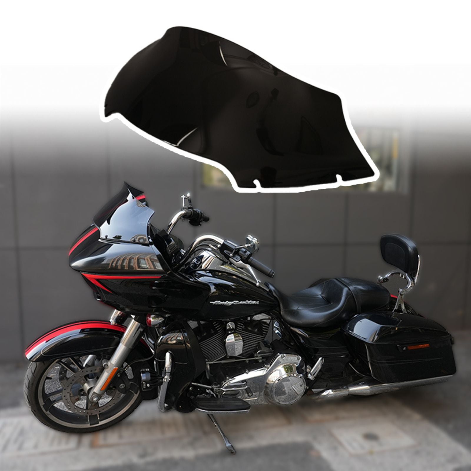 For 2015-2024 Harley Davidson Touring Road Glide  Smoke Windshield Windscreen Wind Splitter Compatible