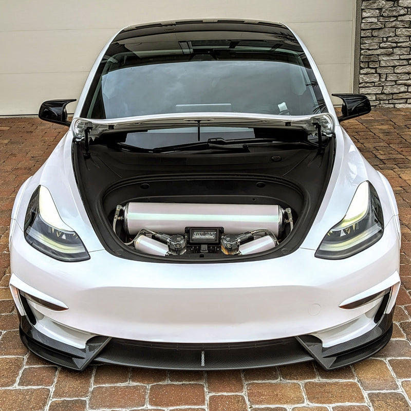 Carbon Look Frontlippe Passt für Tesla Model 3 2017-19 Frontansatz  Spoilerlippe