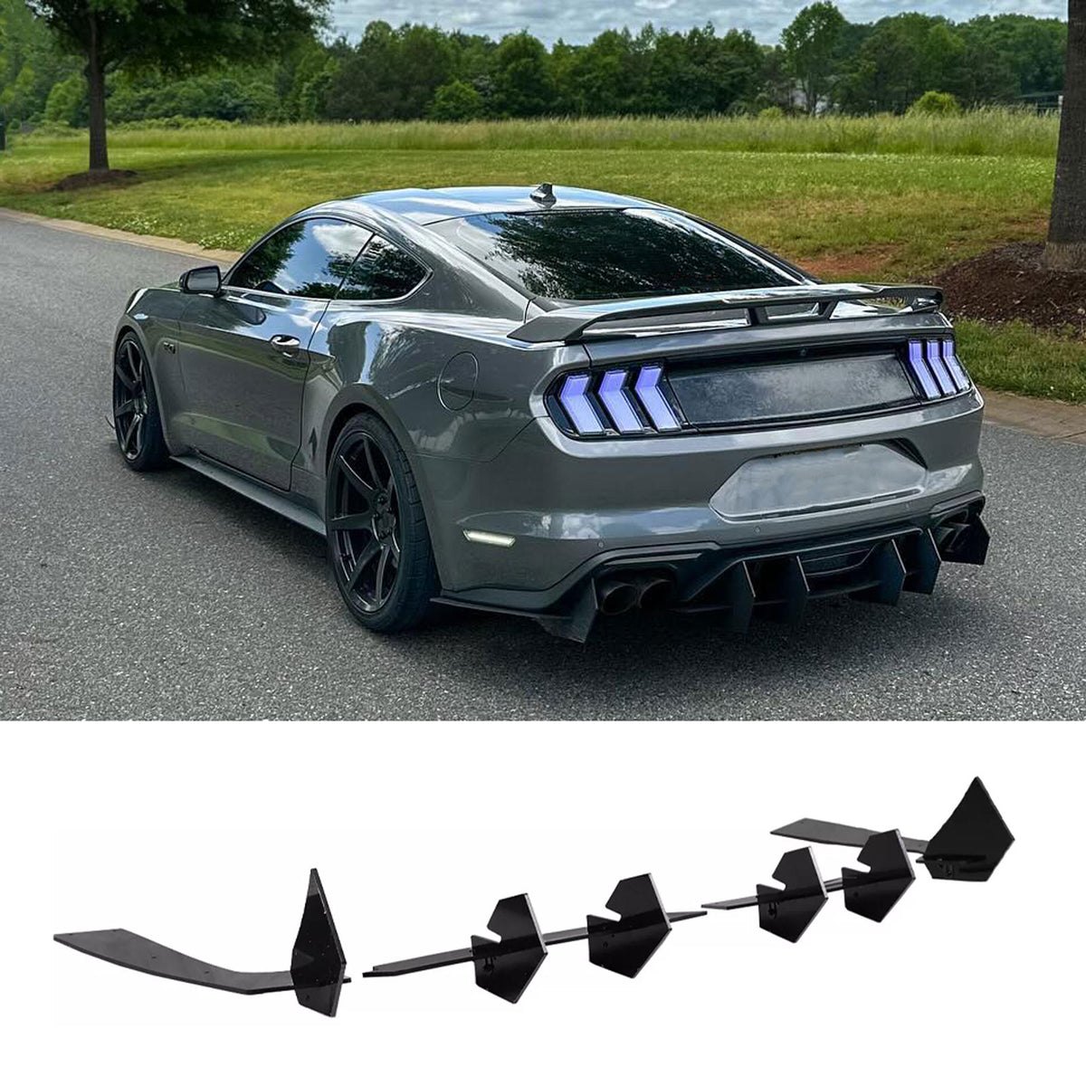 Ford Rear Diffuser For 2018-2023 Ford Mustang Rear Bumper Diffuser Kit