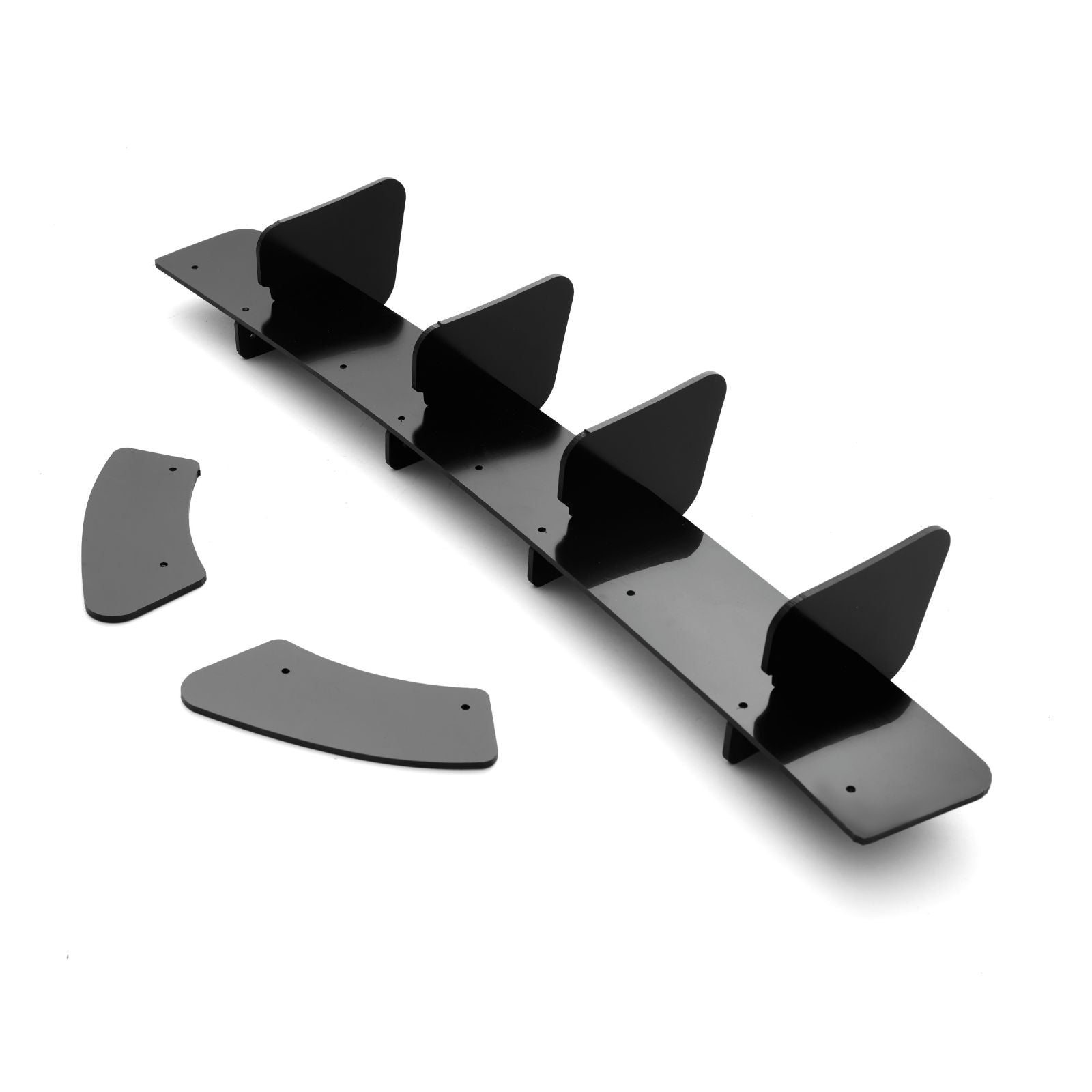 For Golf7 MK7 GTI Rear Bumper Diffuser Lip 4 Shark Fins Spoiler Splitter